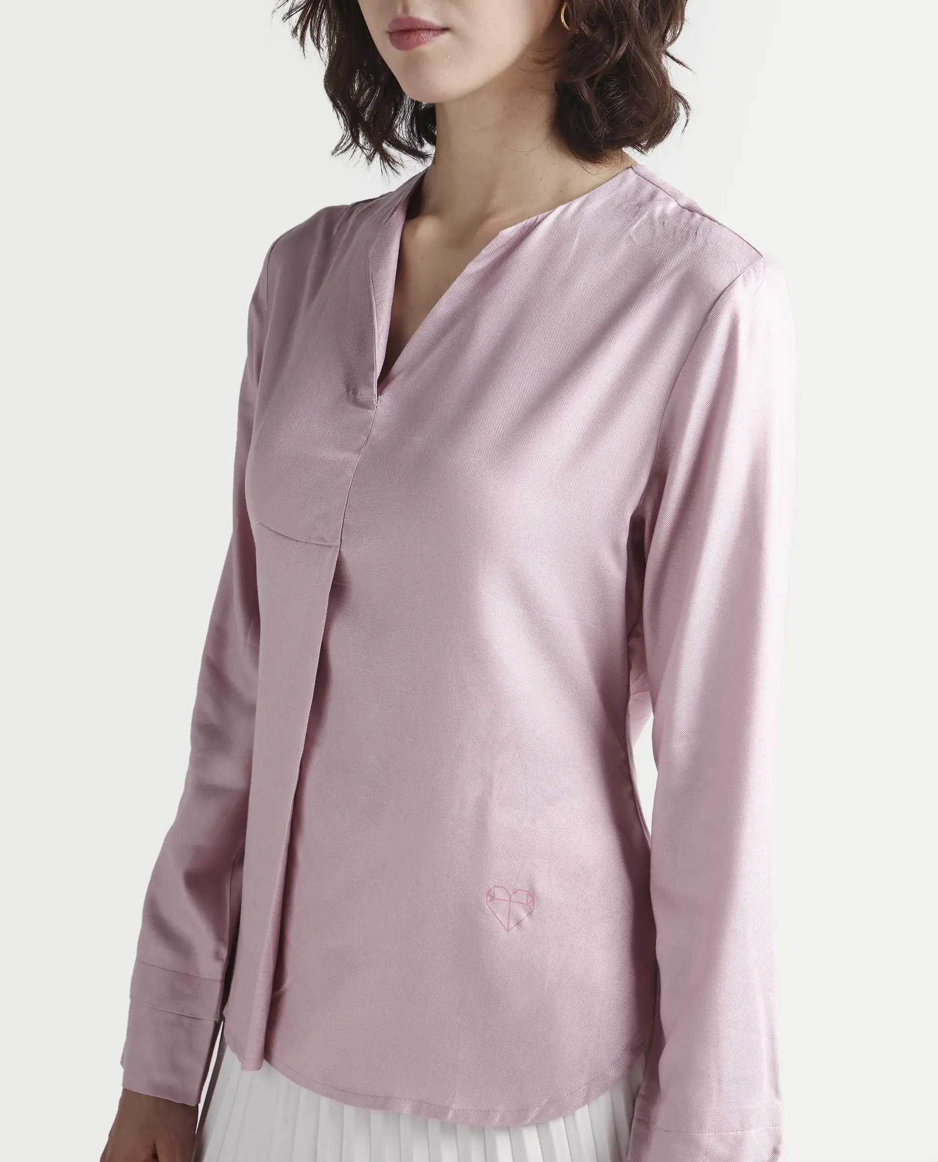 Rareism Women Paul-Rz Pink Top Full Sleeves Solid - Image 4