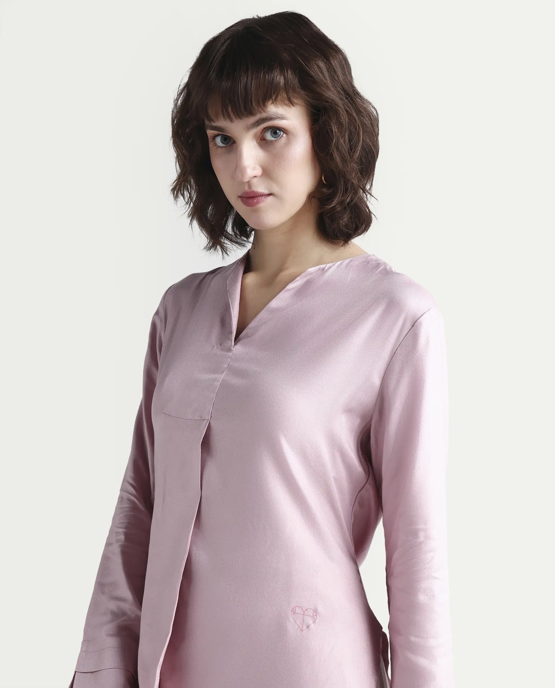 Rareism Women Paul-Rz Pink Top Full Sleeves Solid - Image 5