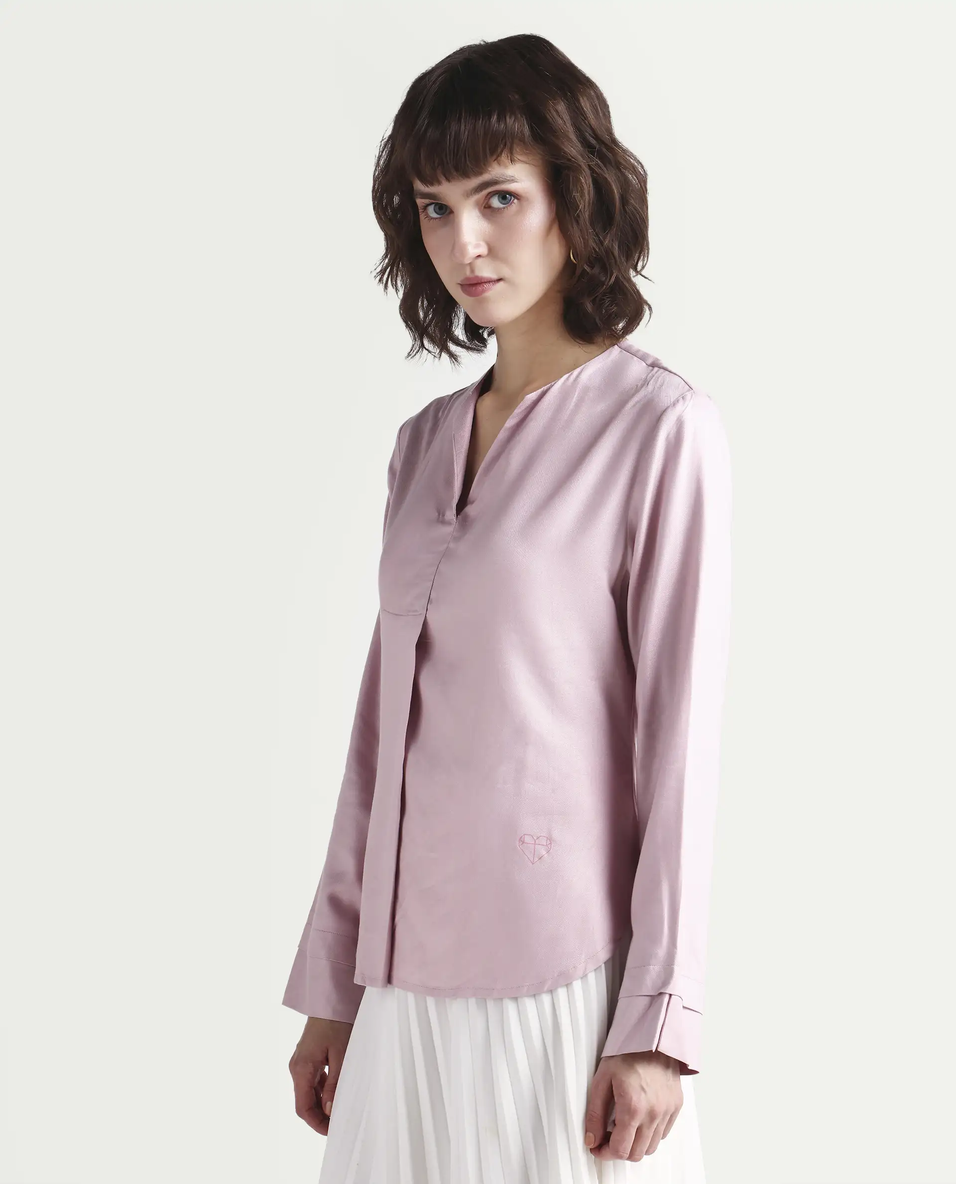 Rareism Women Paul-Rz Pink Top Full Sleeves Solid - Image 7