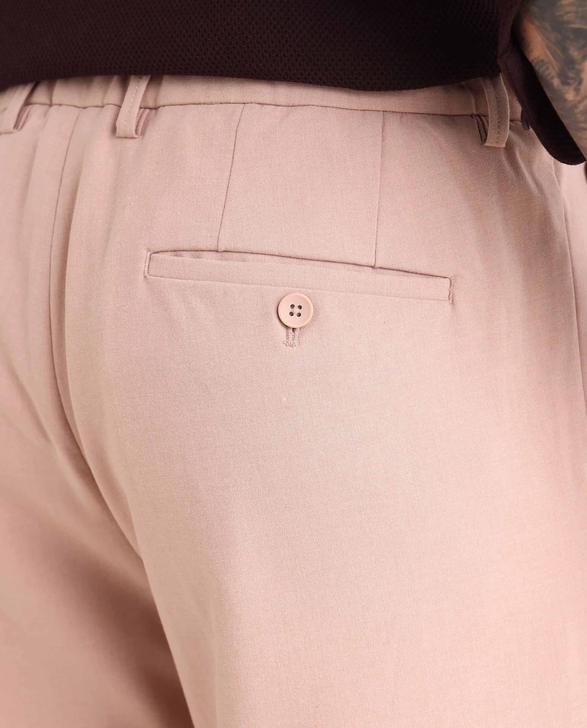 Rare Rabbit Men Pauls Tan Polyester Blend Fabric Button Closure Plain Trouser - Image 7