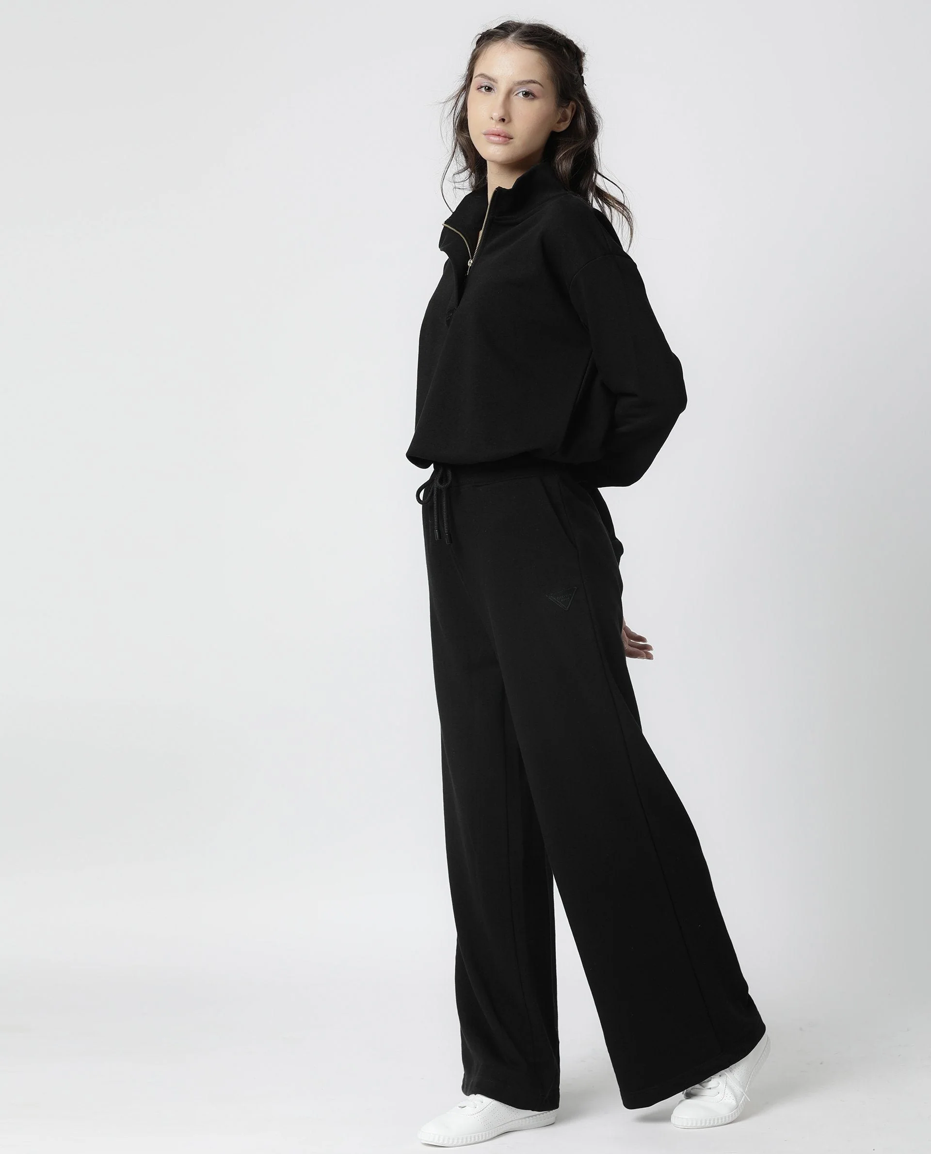 Rareism Women's Plain Trackpant Polyester Blend Plain Ankle Length Relaxed Fit Track Pant - Image 3