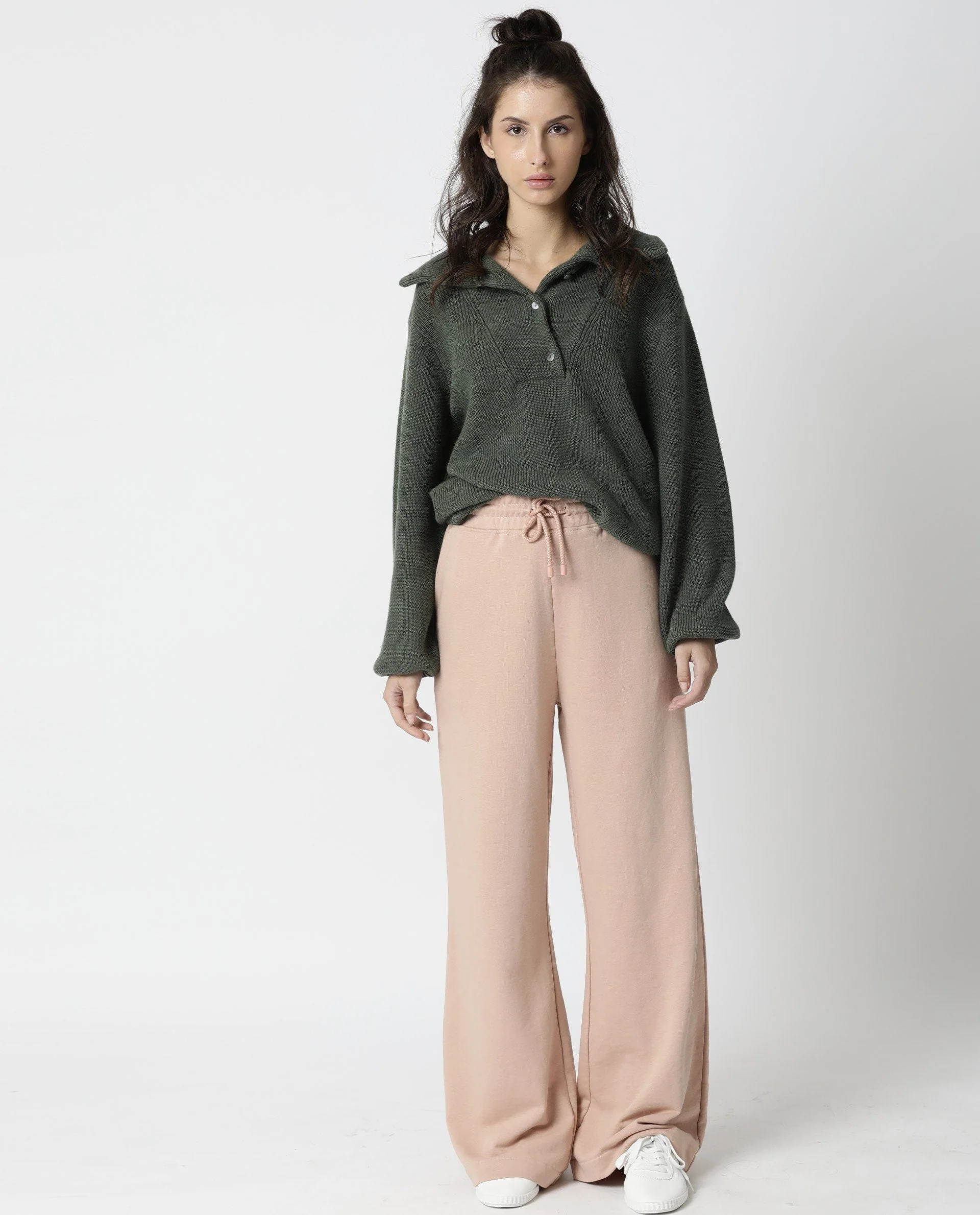 Rareism Women's Plain Trackpant Polyester Blend Plain Ankle Length Relaxed Fit Track Pant - Image 3
