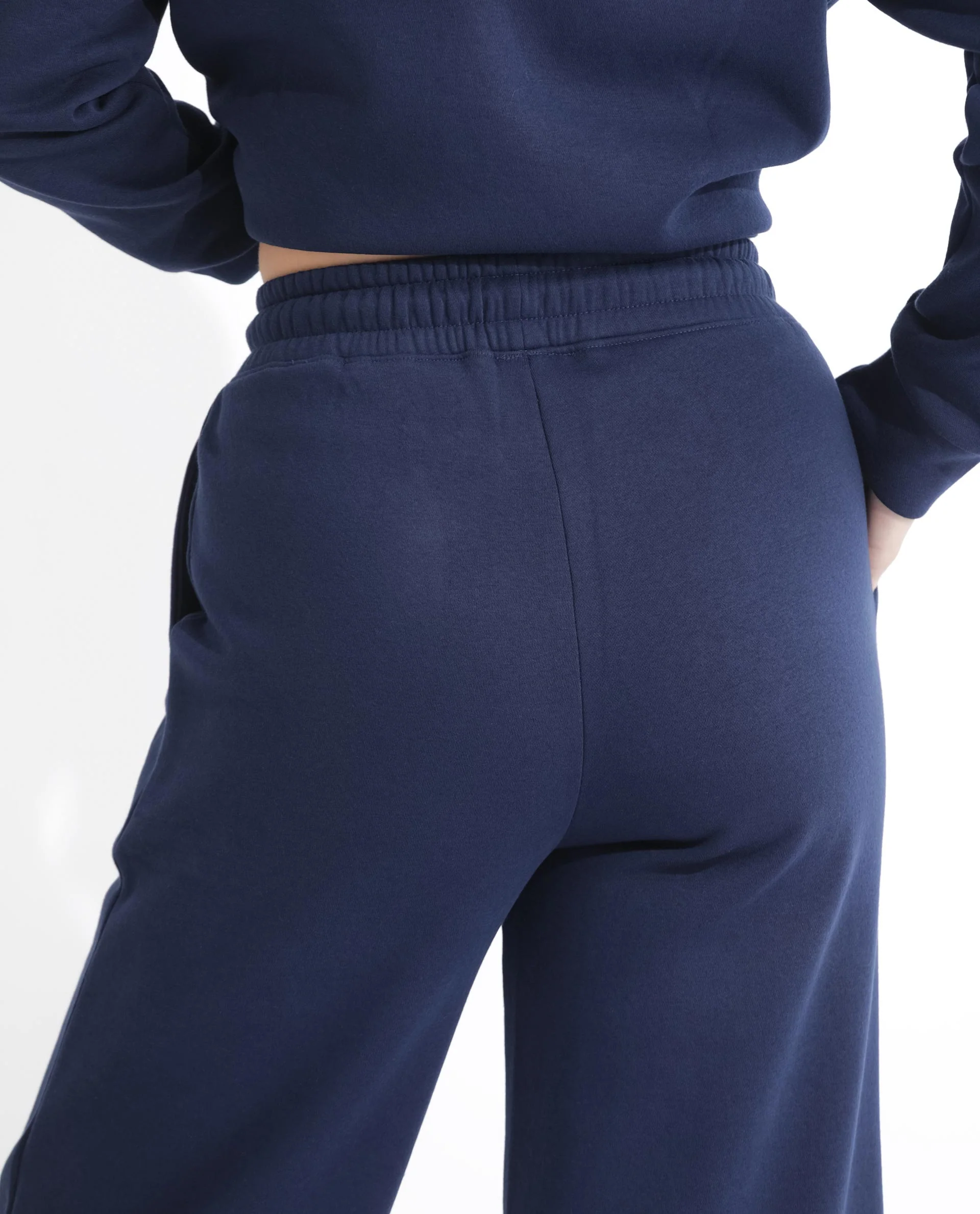 Rareism Women's Pazoo F Navy Cotton Blend Plain Ankle Length Flared Track Pant - Image 12
