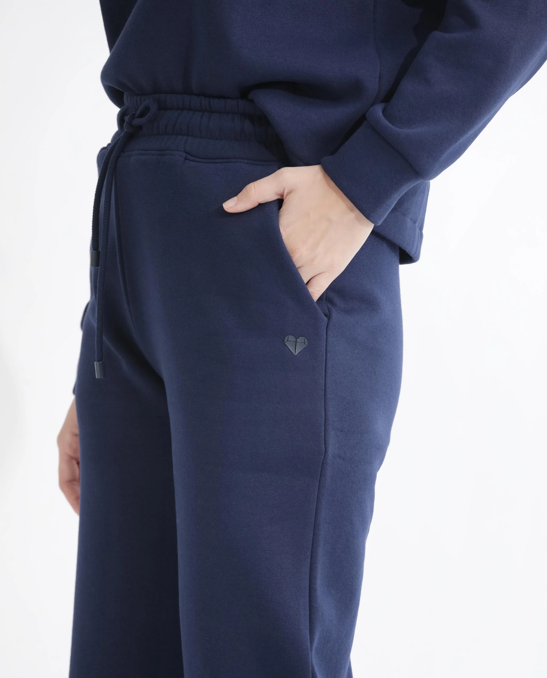 Rareism Women's Pazoo F Navy Cotton Blend Plain Ankle Length Flared Track Pant - Image 7