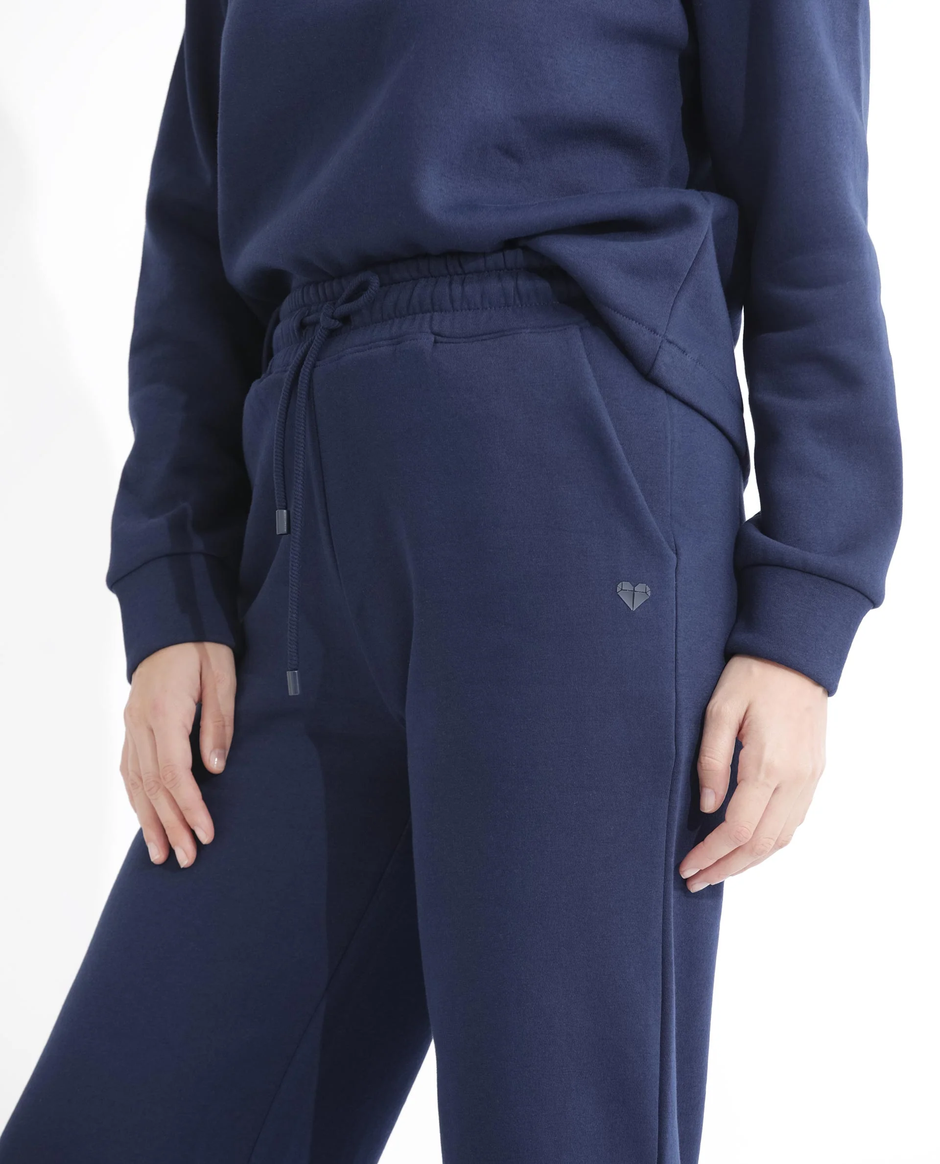 Rareism Women's Pazoo F Navy Cotton Blend Plain Ankle Length Flared Track Pant - Image 8