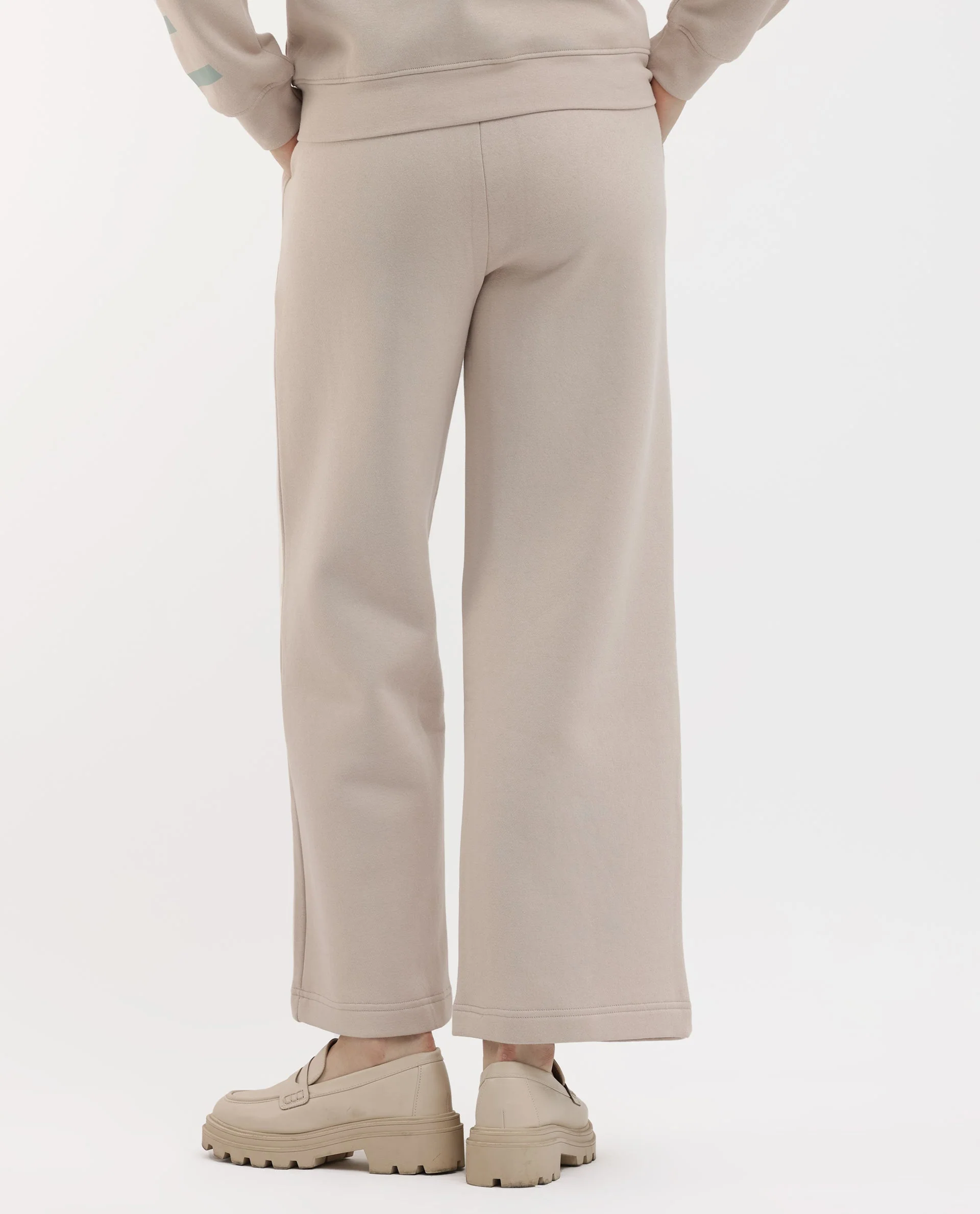 Rareism Women's Pazoo F Beige Cotton Blend Plain Ankle Length Flared Track Pant - Image 11