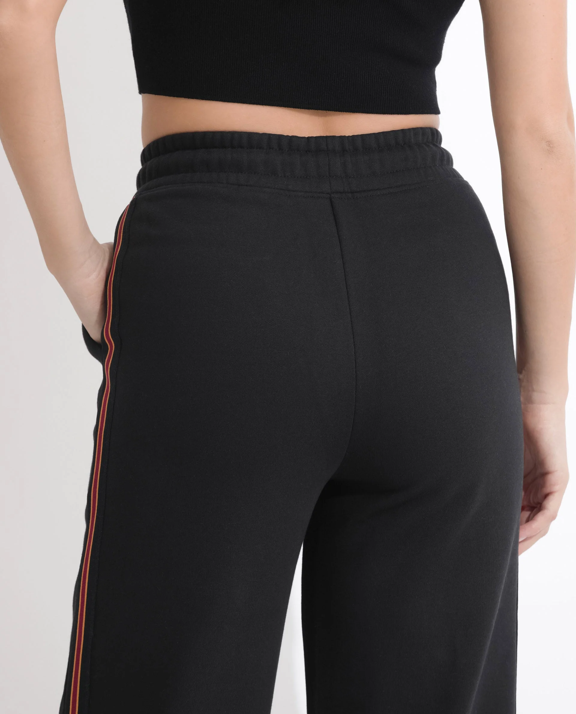 Rareism Women's Pazoo F Black Cotton Blend Plain Ankle Length Flared Track Pant - Image 8