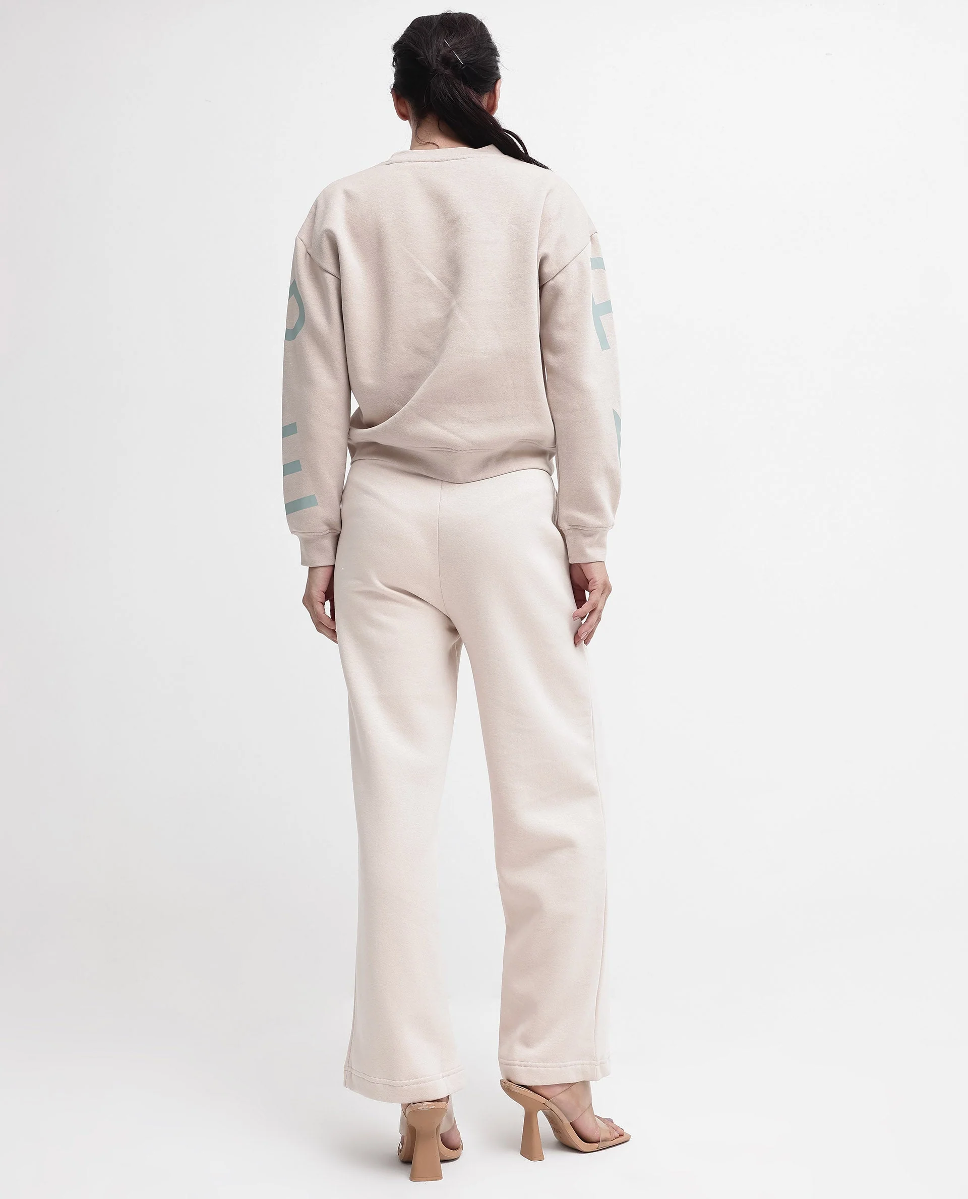 Rareism Women's Pazoo P Beige Cotton Blend Plain Ankle Length Flared Track Pant - Image 11