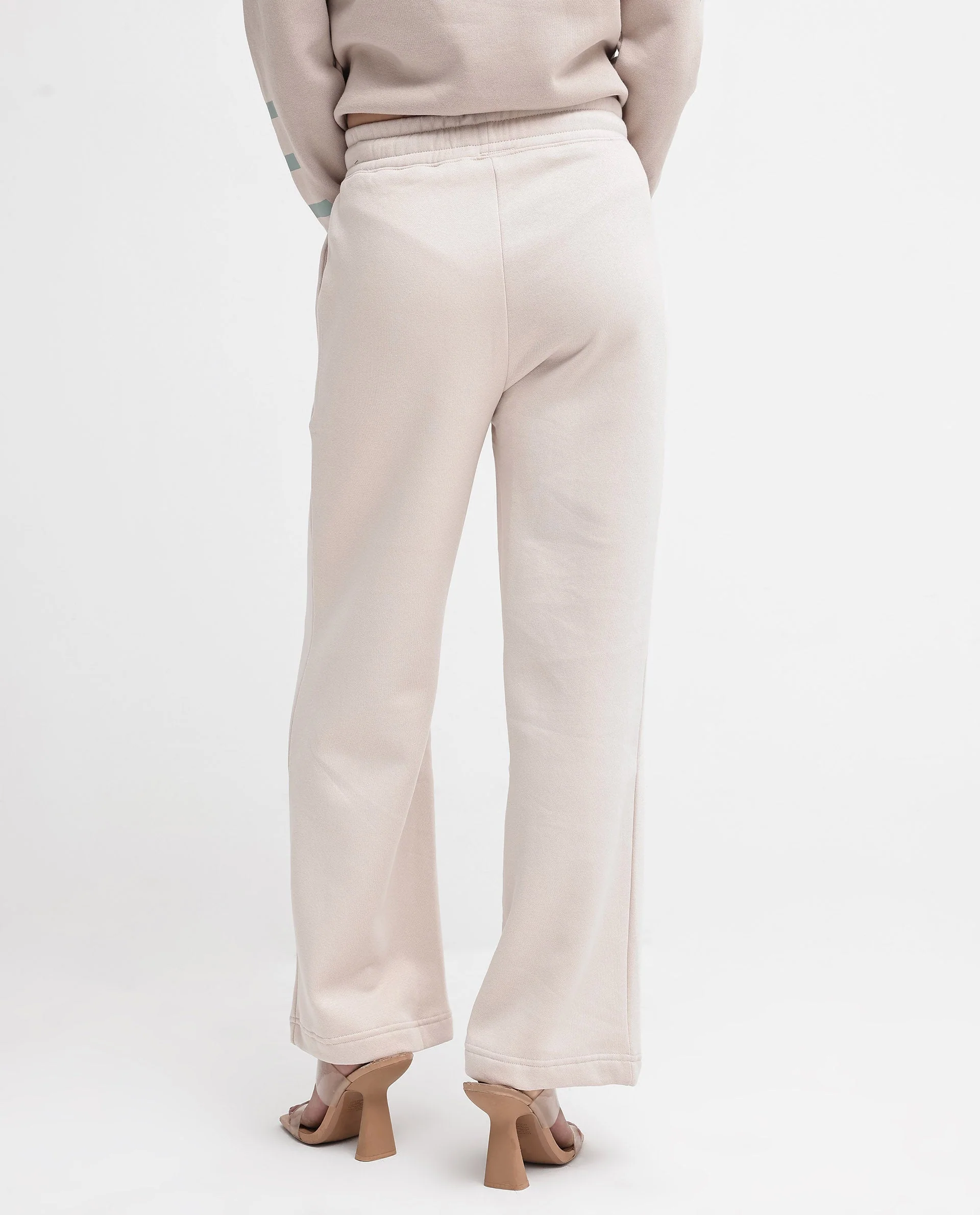 Rareism Women's Pazoo P Beige Cotton Blend Plain Ankle Length Flared Track Pant - Image 12