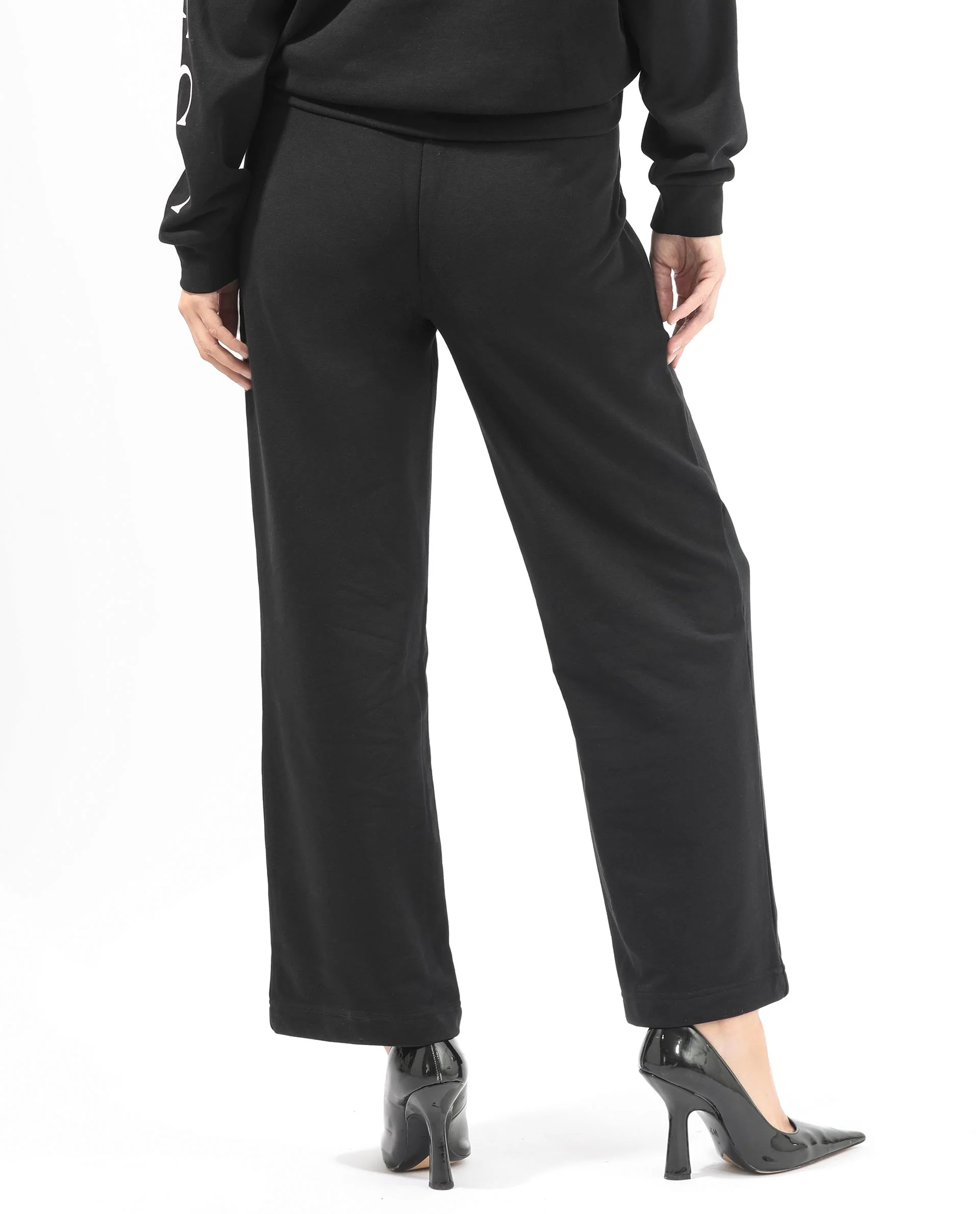Rareism Women's Pazoo T Black Cotton Blend Plain Ankle Length Flared Track Pant - Image 10