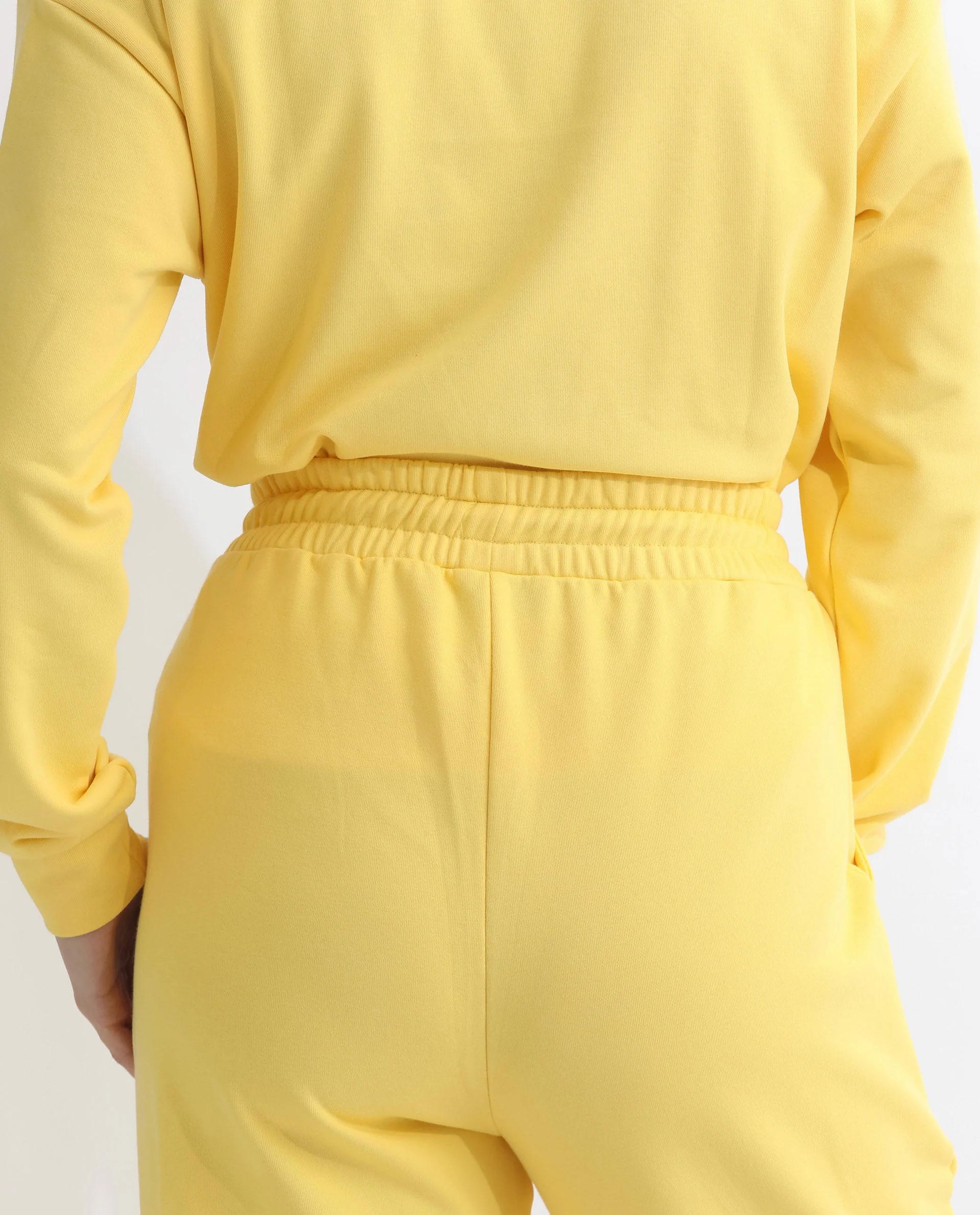Rareism Women's Pazoo T Yellow Cotton Blend Plain Ankle Length Flared Track Pant - Image 12