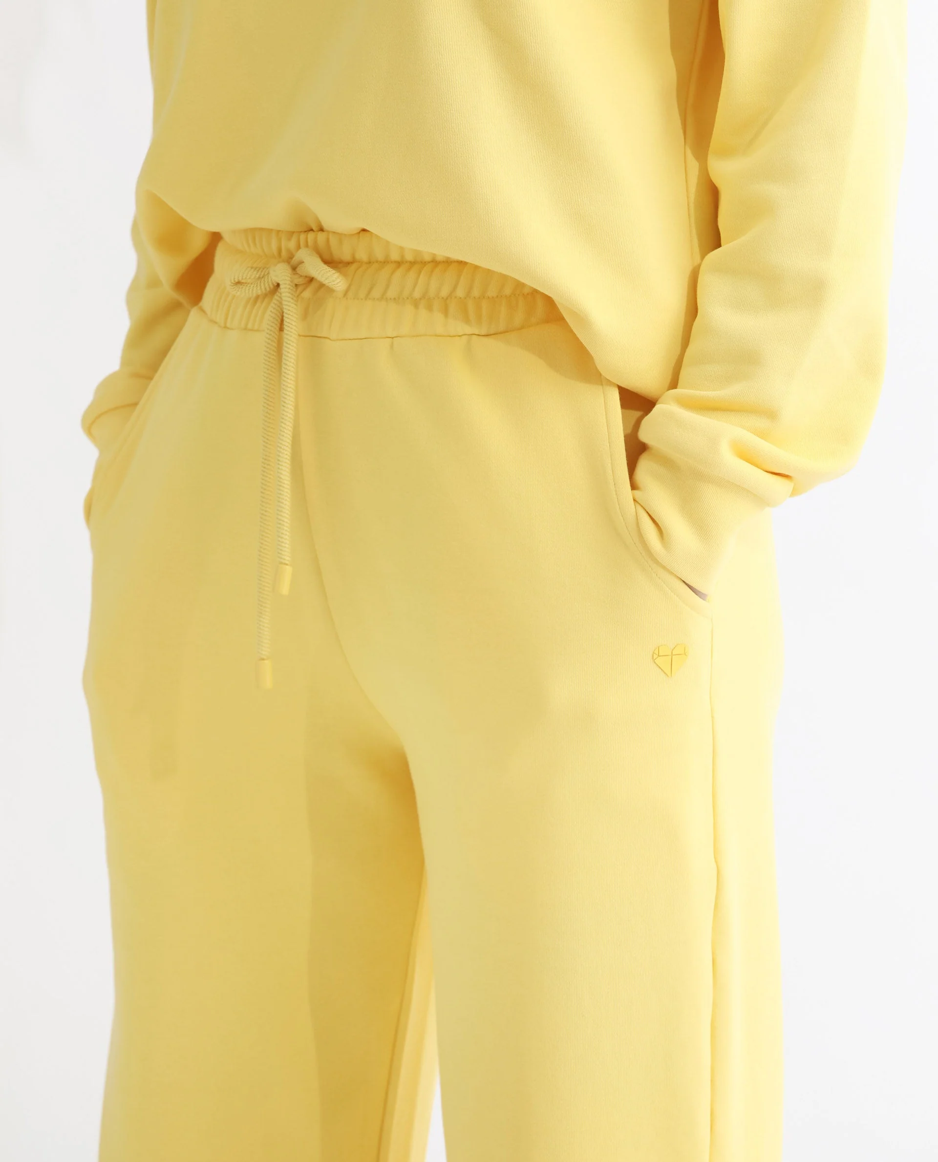Rareism Women's Pazoo T Yellow Cotton Blend Plain Ankle Length Flared Track Pant - Image 4