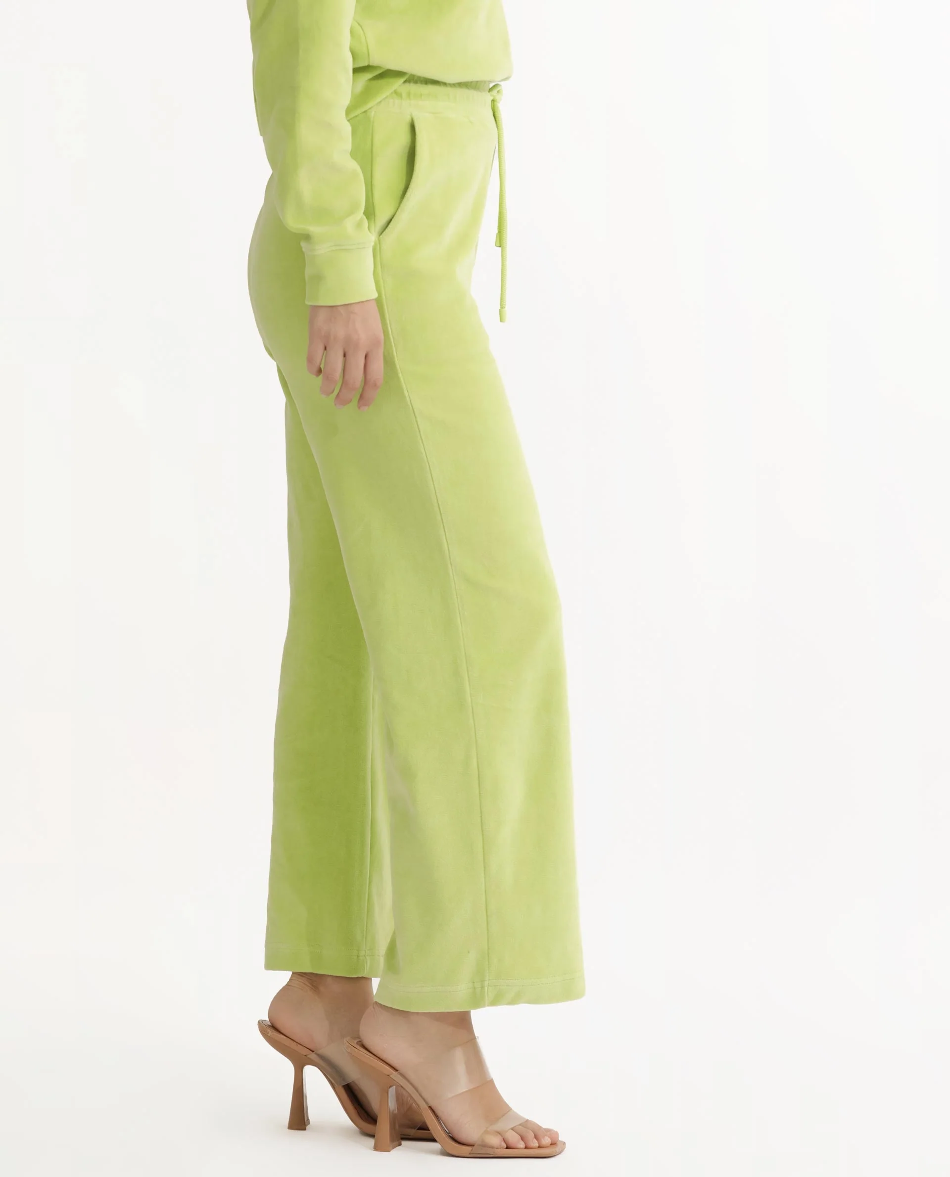 Rareism Women's Pazoo Tt Light Green Cotton Blend Plain Ankle Length Flared Track Pant - Image 7