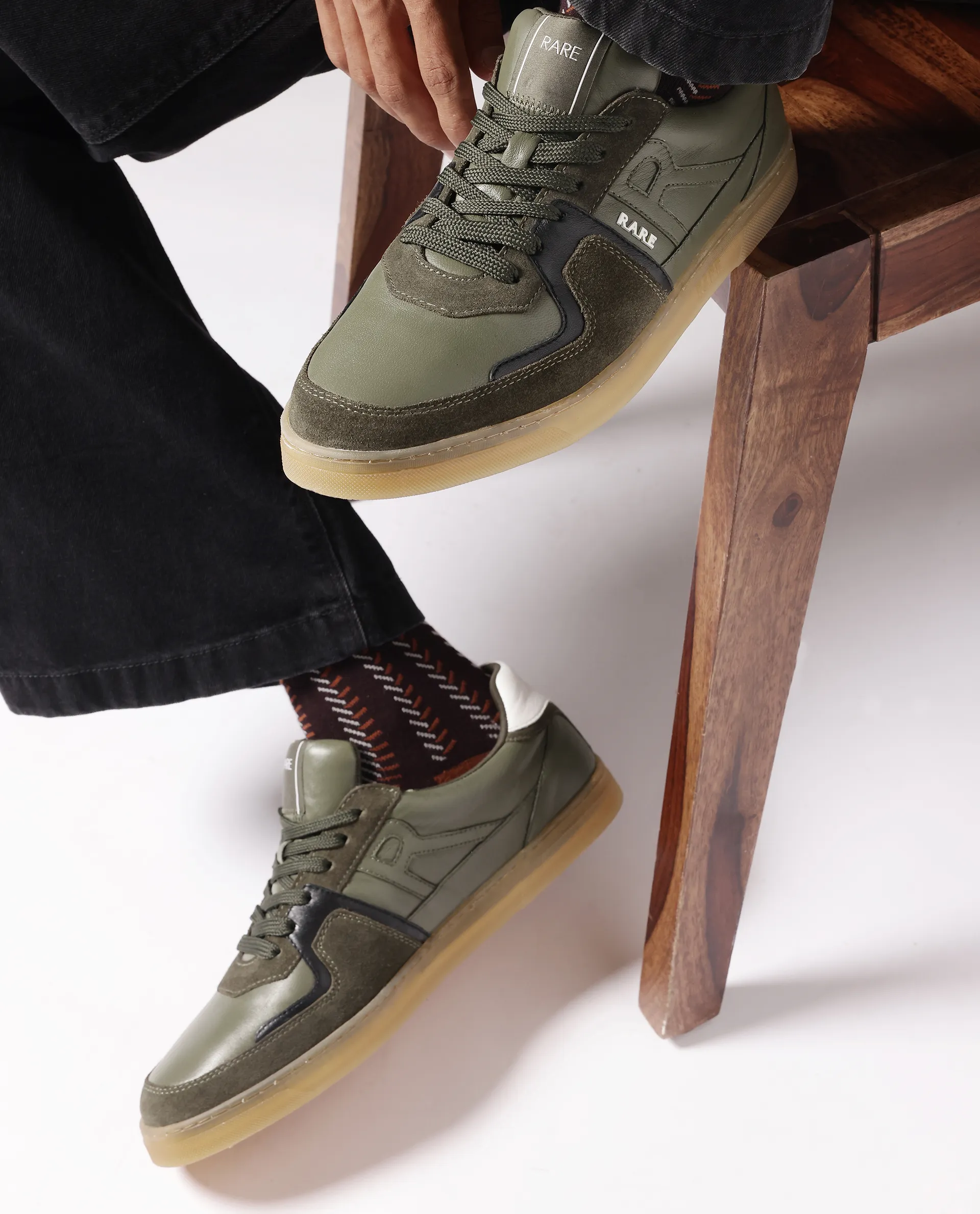 Rare Rabbit Men Pegasus Olive Lace-Up Shoes - Image 2