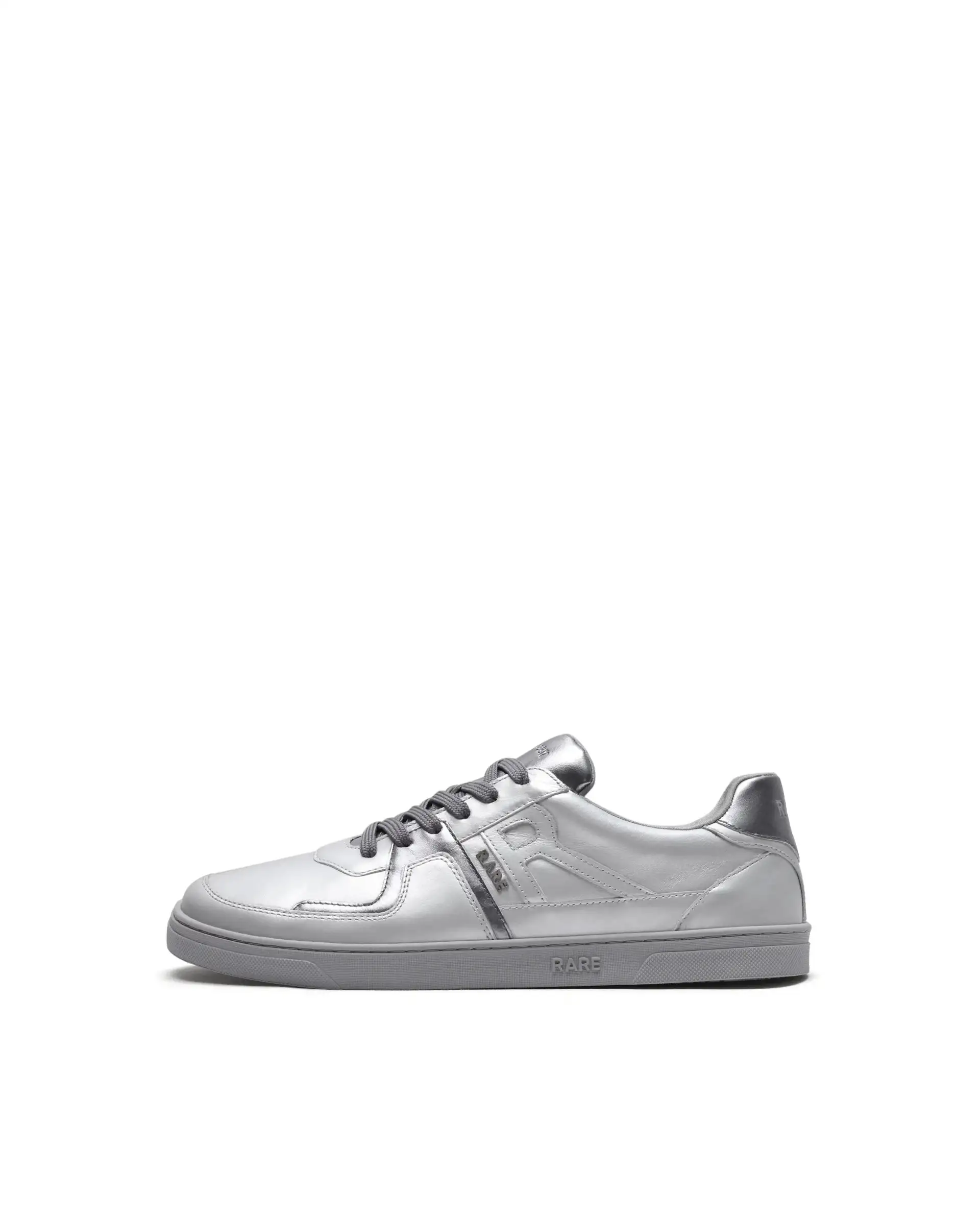 Rare Rabbit Men's Pegasus Silver Leather Lace-Up Closure Sneaker - Image 10