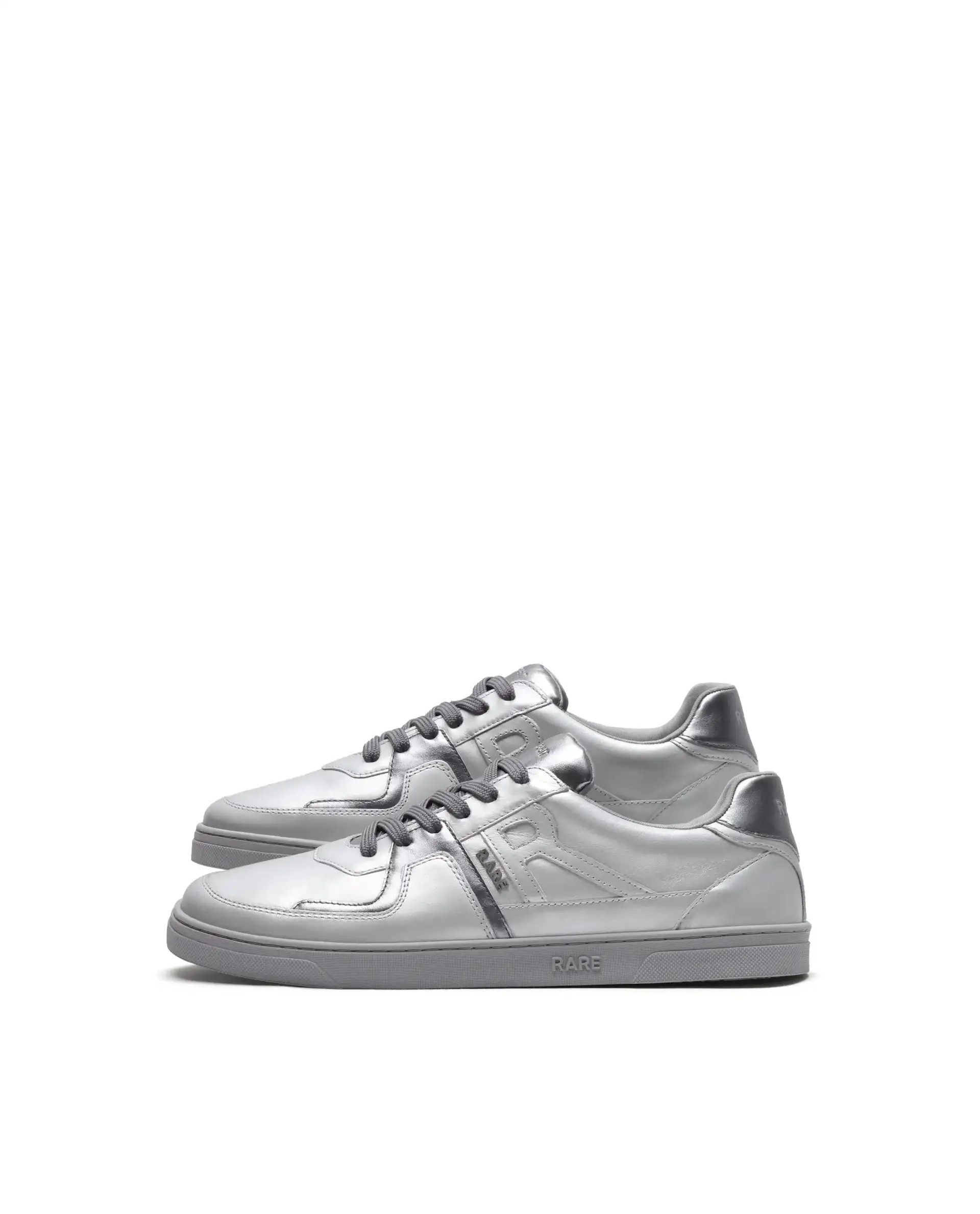 Rare Rabbit Men's Pegasus Silver Leather Lace-Up Closure Sneaker - Image 6