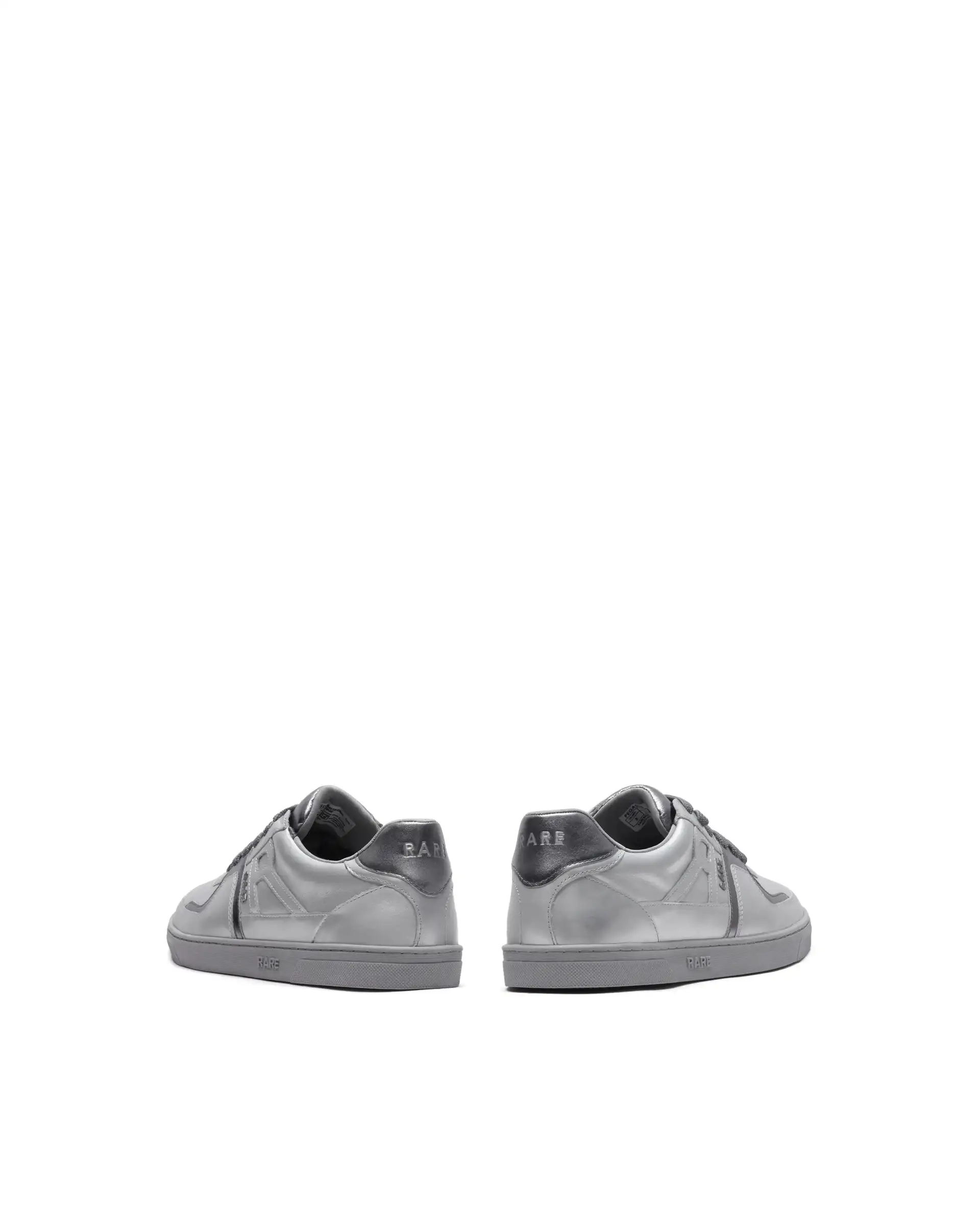 Rare Rabbit Men's Pegasus Silver Leather Lace-Up Closure Sneaker - Image 8