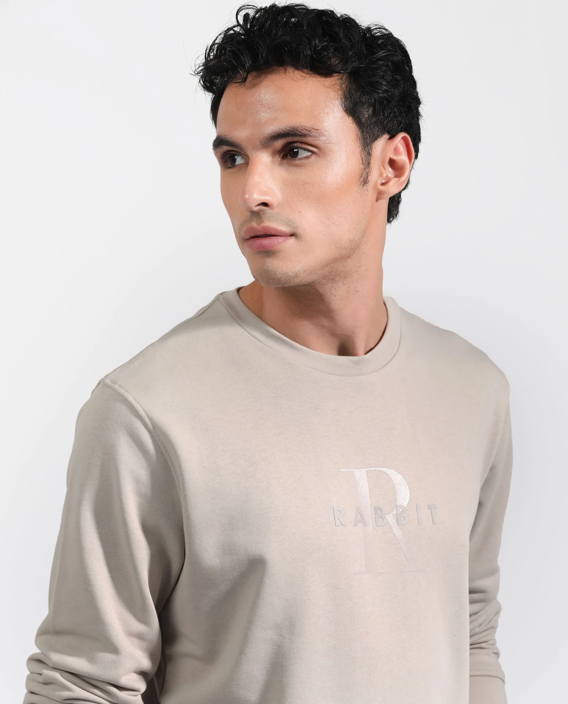 Rare Rabbit Men's Perez Beige Cotton Graphic Print Relaxed Fit Full Sleeve Crew Neck Sweatshirt - Image 12