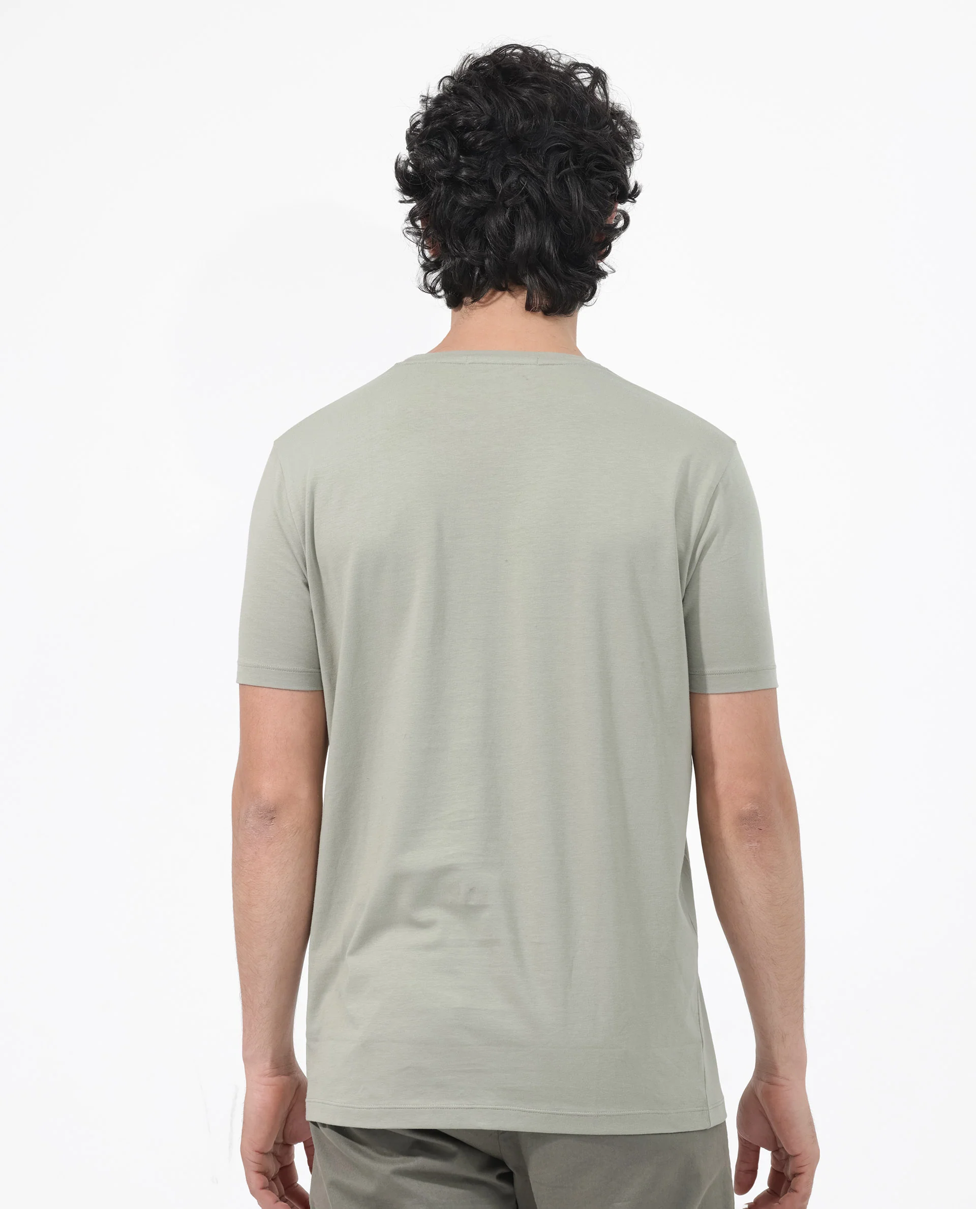 Rare Rabbit Articale Mens Perrin Dusky Green Cotton Polyester Fabric Short Sleeve Crew Neck Slim Fit Graphic Printed T-Shirt - Image 9