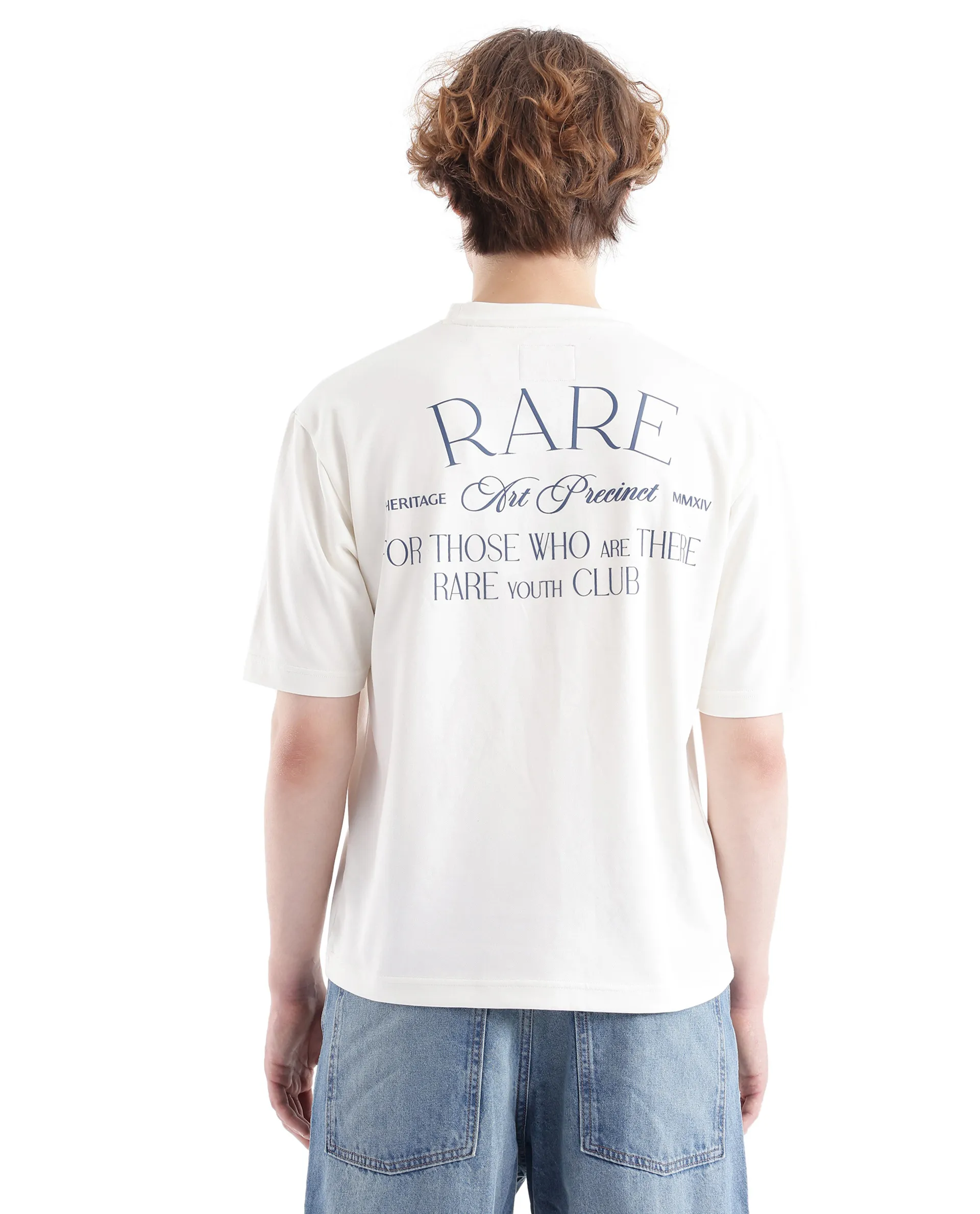 Rare Rabbit Men's Persus Off White Cotton Typography Print Boxy Fit Half Sleeve Crew Neck T-Shirt - Image 10