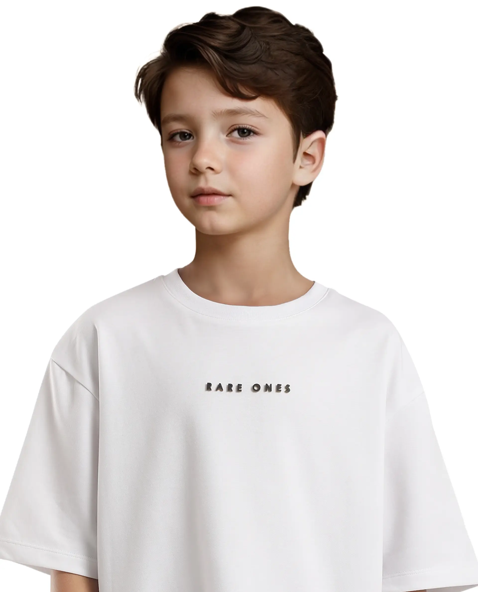 Rare Ones Kids Pete White Cotton Half Sleeves Crew Neck Oversized Fit Hd Print Branded T-Shirt - Image 6
