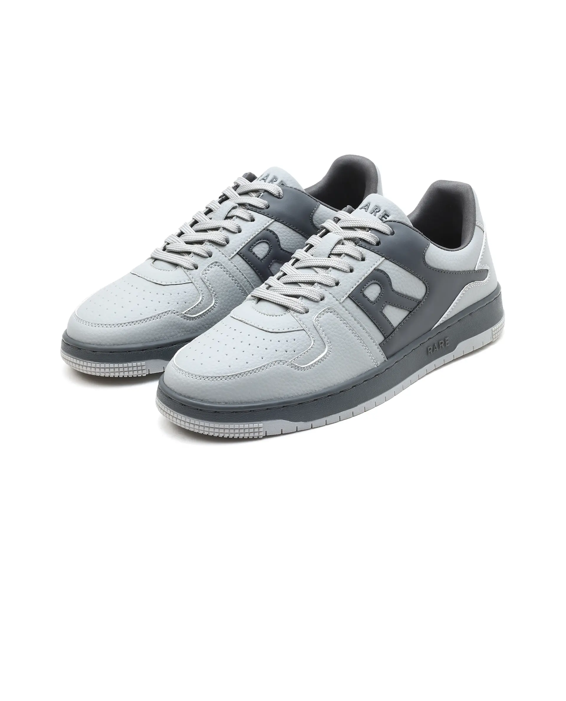 Rare Rabbit Men's Phantom Grey Micro Fiber Navy Causal Sneaker - Image 3