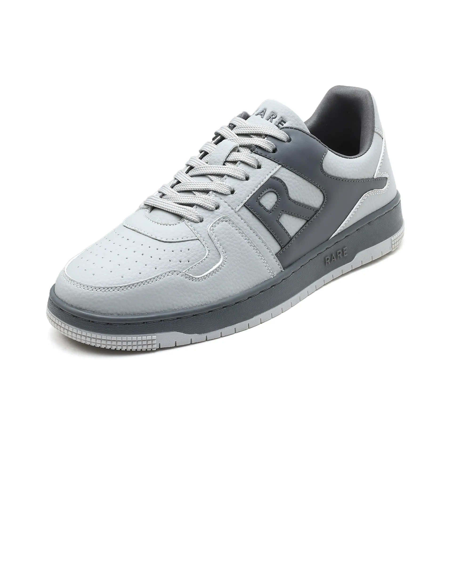 Rare Rabbit Men's Phantom Grey Micro Fiber Navy Causal Sneaker - Image 7