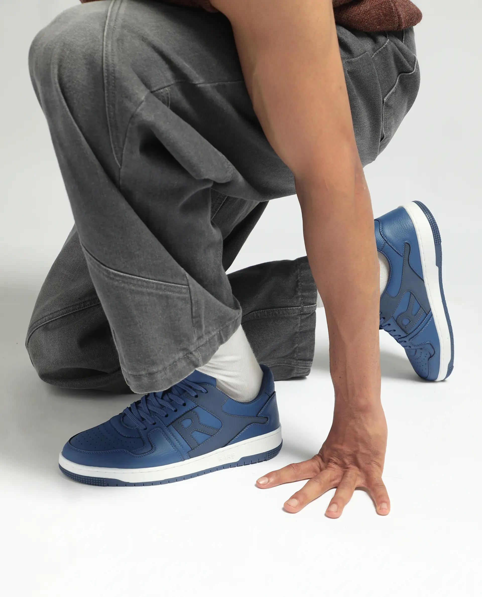Rare Rabbit Men's Phantom Micro Fiber Navy Causal Sneaker - Image 2