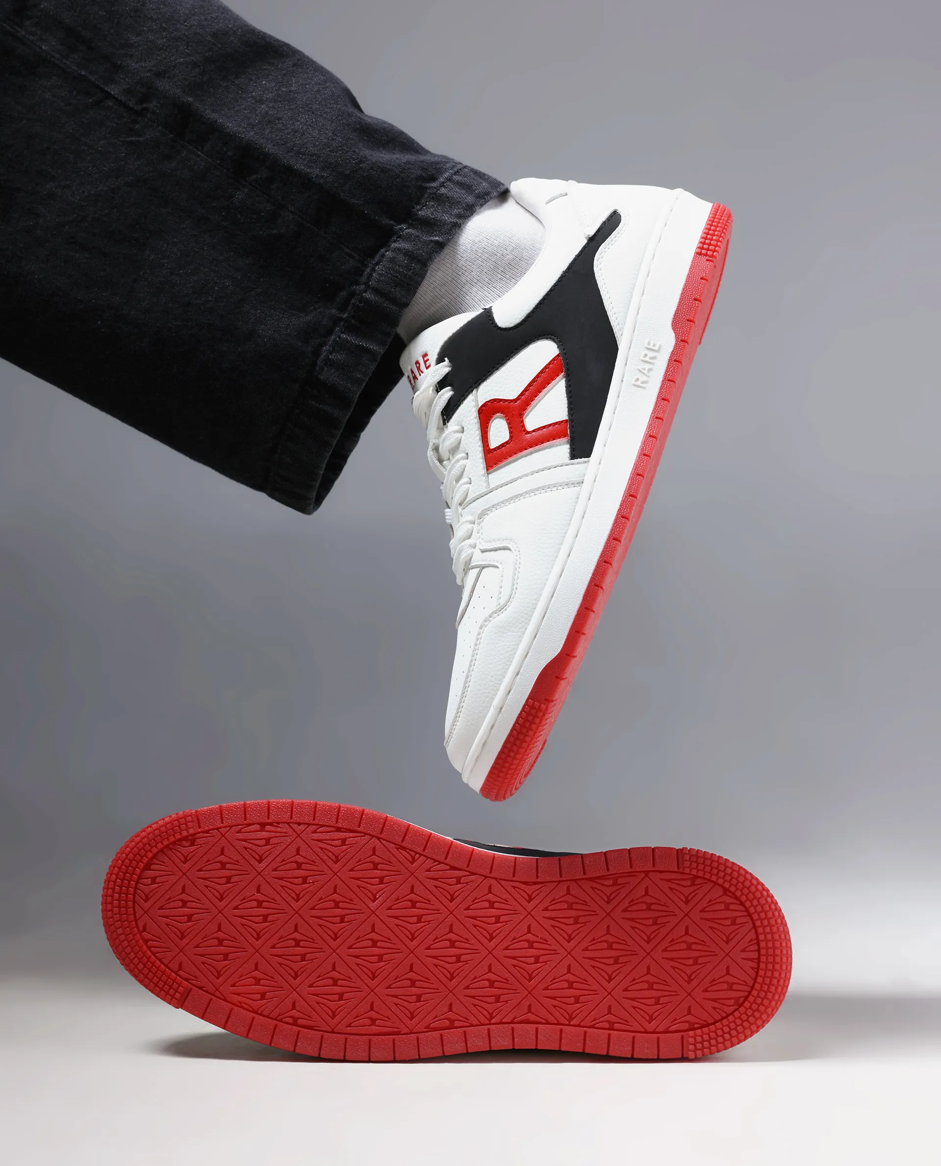 Rare Rabbit Men's Phantom Red Micro Fiber Navy Causal Sneaker - Image 2