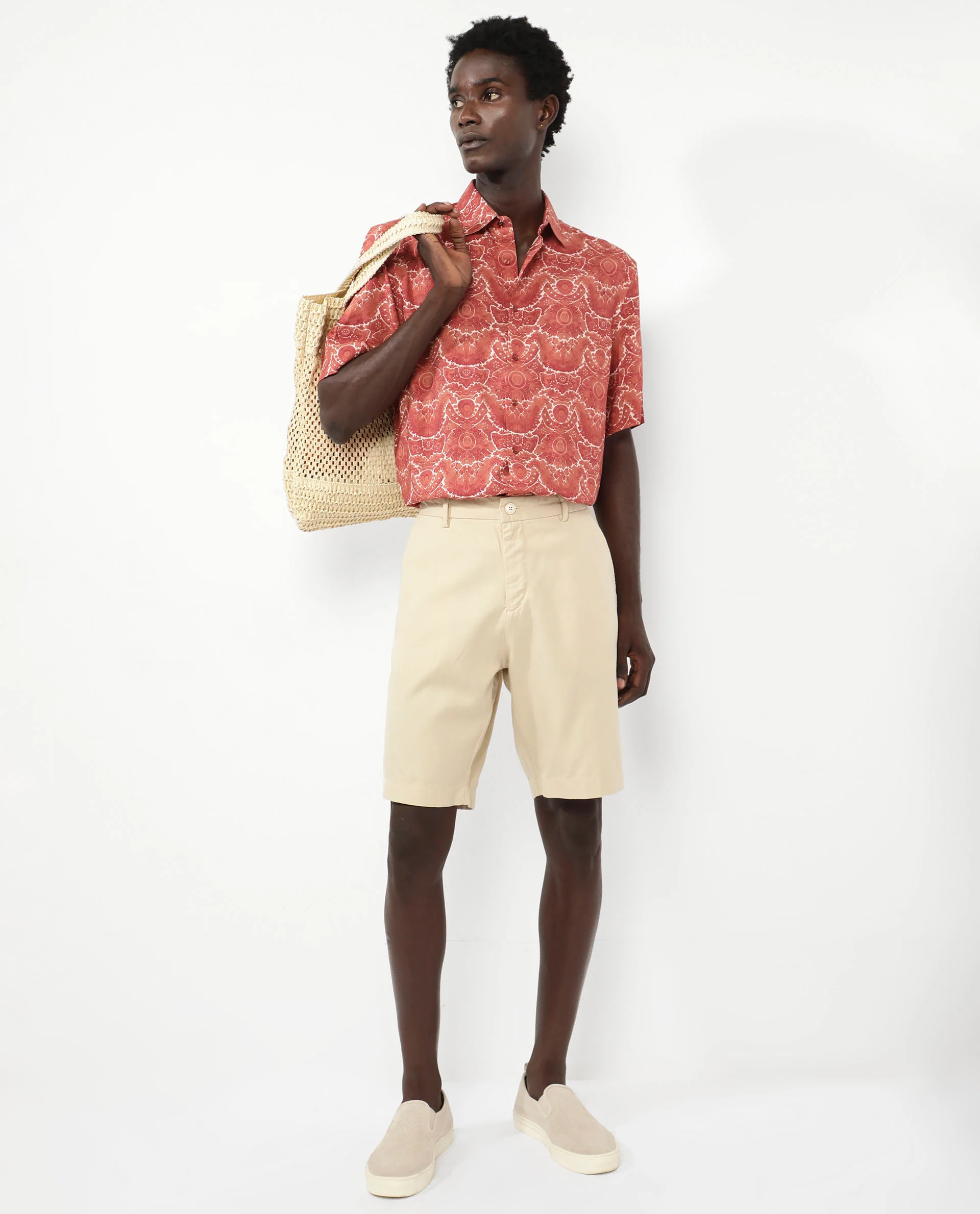 Rare Rabbit Men's Picano Rust Viscose Floral Print Boxy Fit Half Sleeve Spread Collar Shirt - Image 2