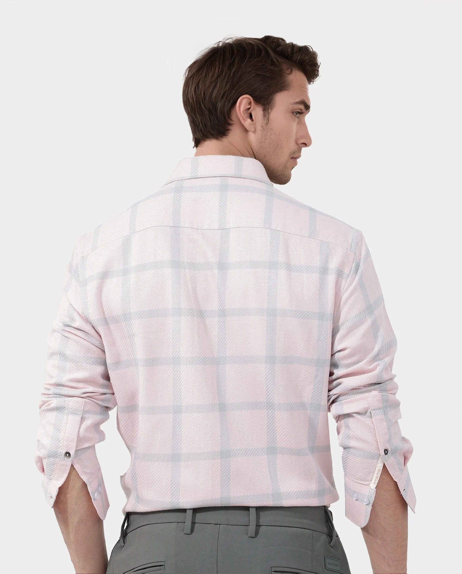 Rare Rabbit Men's Pierce Pink Cotton Blend Checked Print Regular Fit Full Sleeve Collared Shirt - Image 5