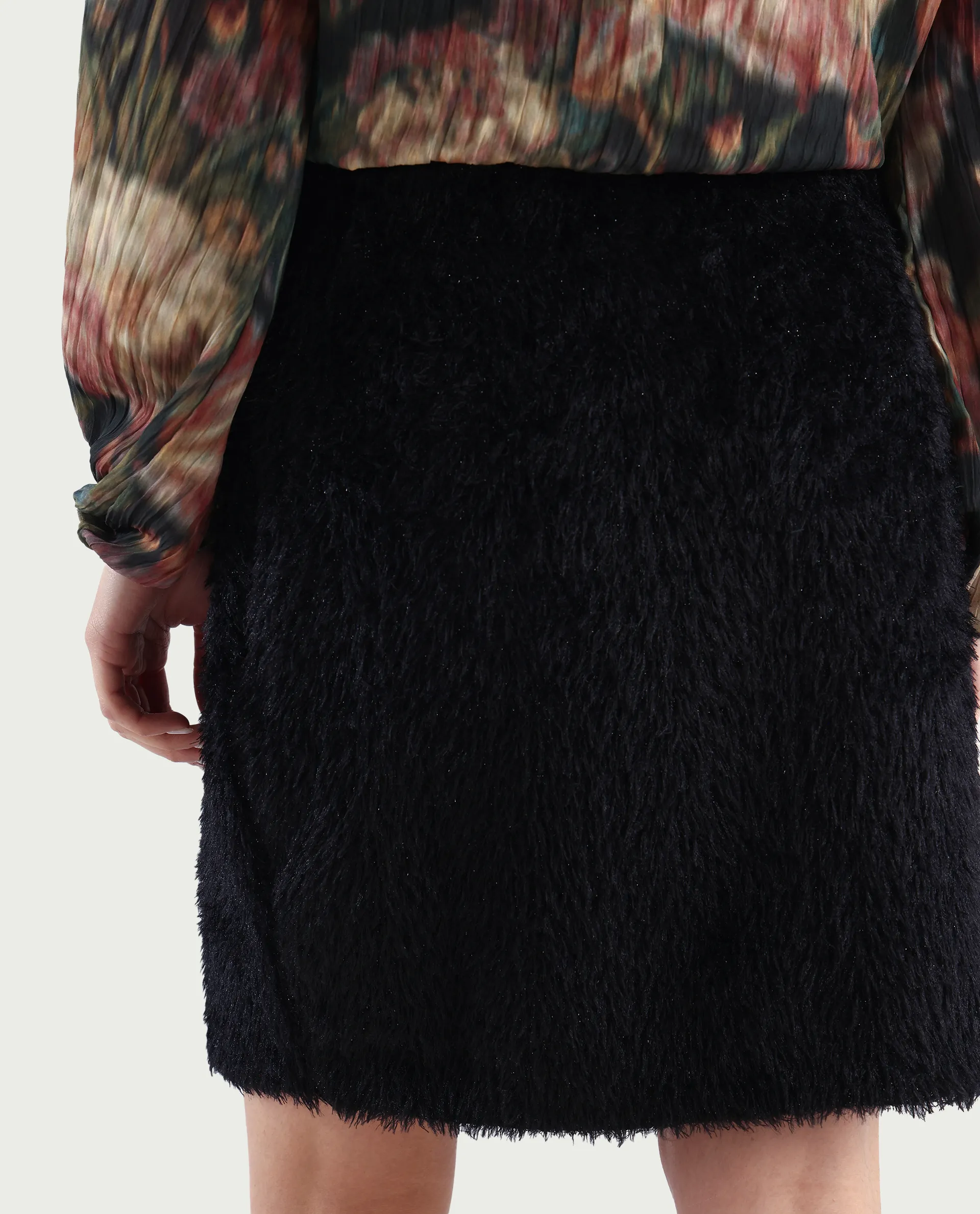 Rareism Women's Pilxar B Black Acrylic Dyed Mini Fitted Skirt - Image 5