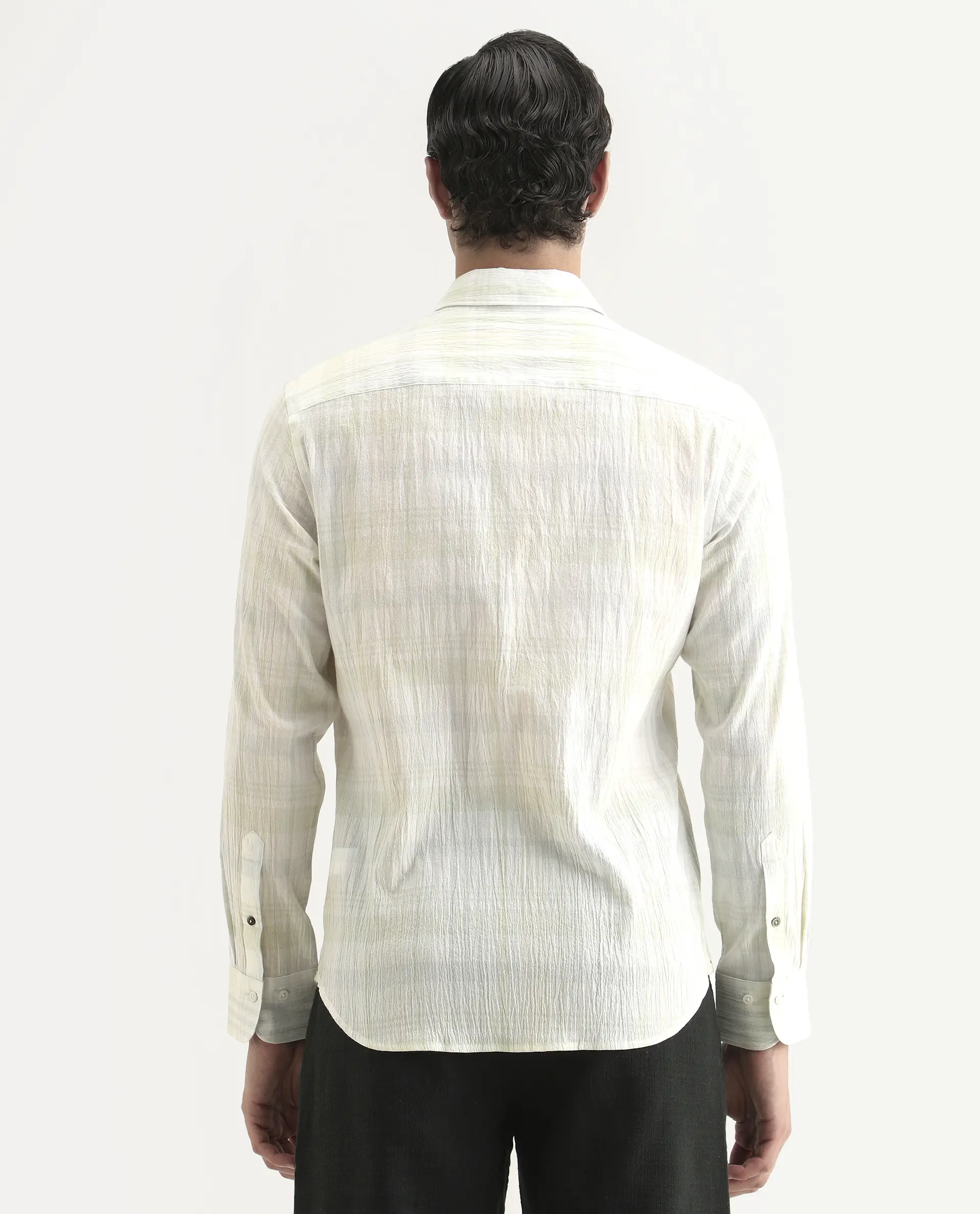 Rare Rabbit Men's Pinge-26 Pastel Green Cotton Fabric Full Sleeve Spread Collar Regular Fit Checked Shirt - Image 8