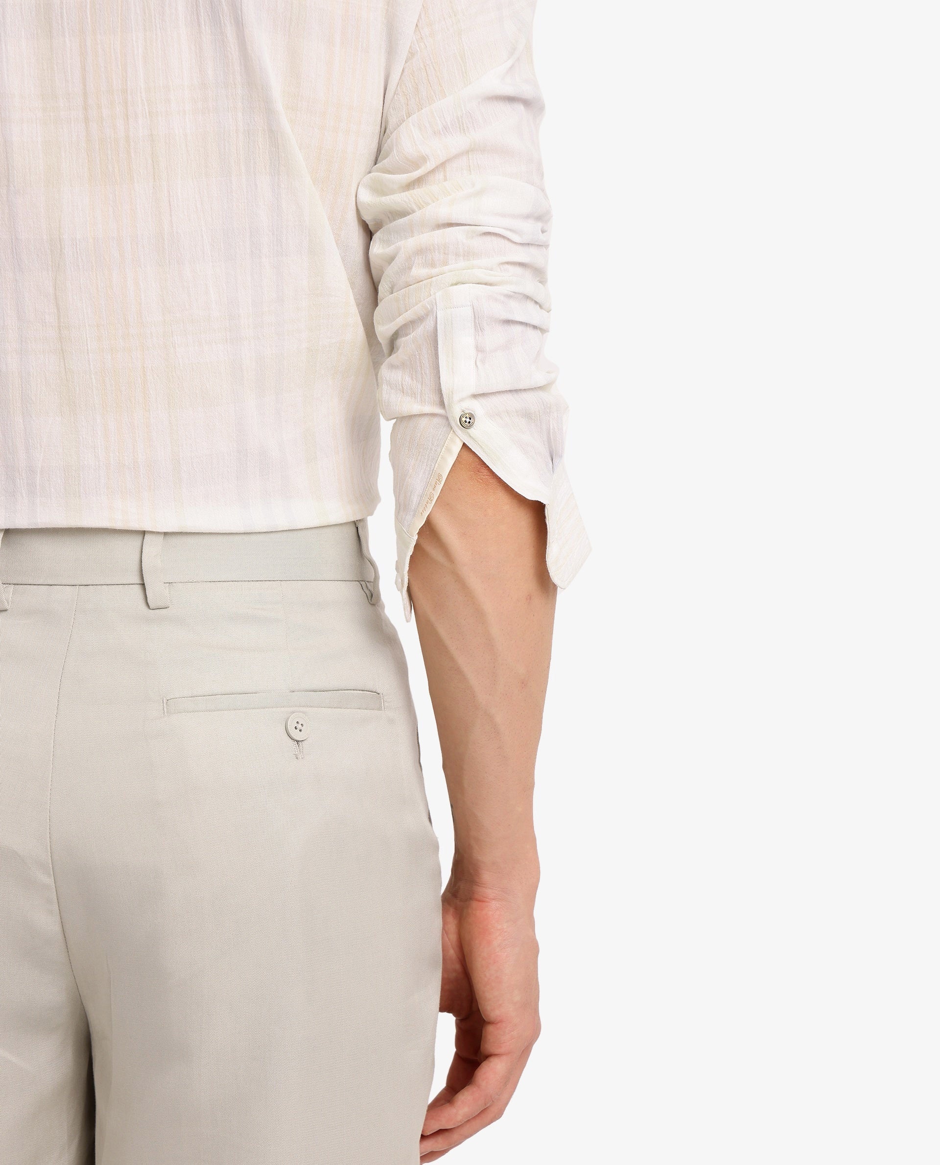 Rare Rabbit Men's Pinge White Cotton Checked Print Regular Fit Full Sleeve Collared Shirt - Image 7