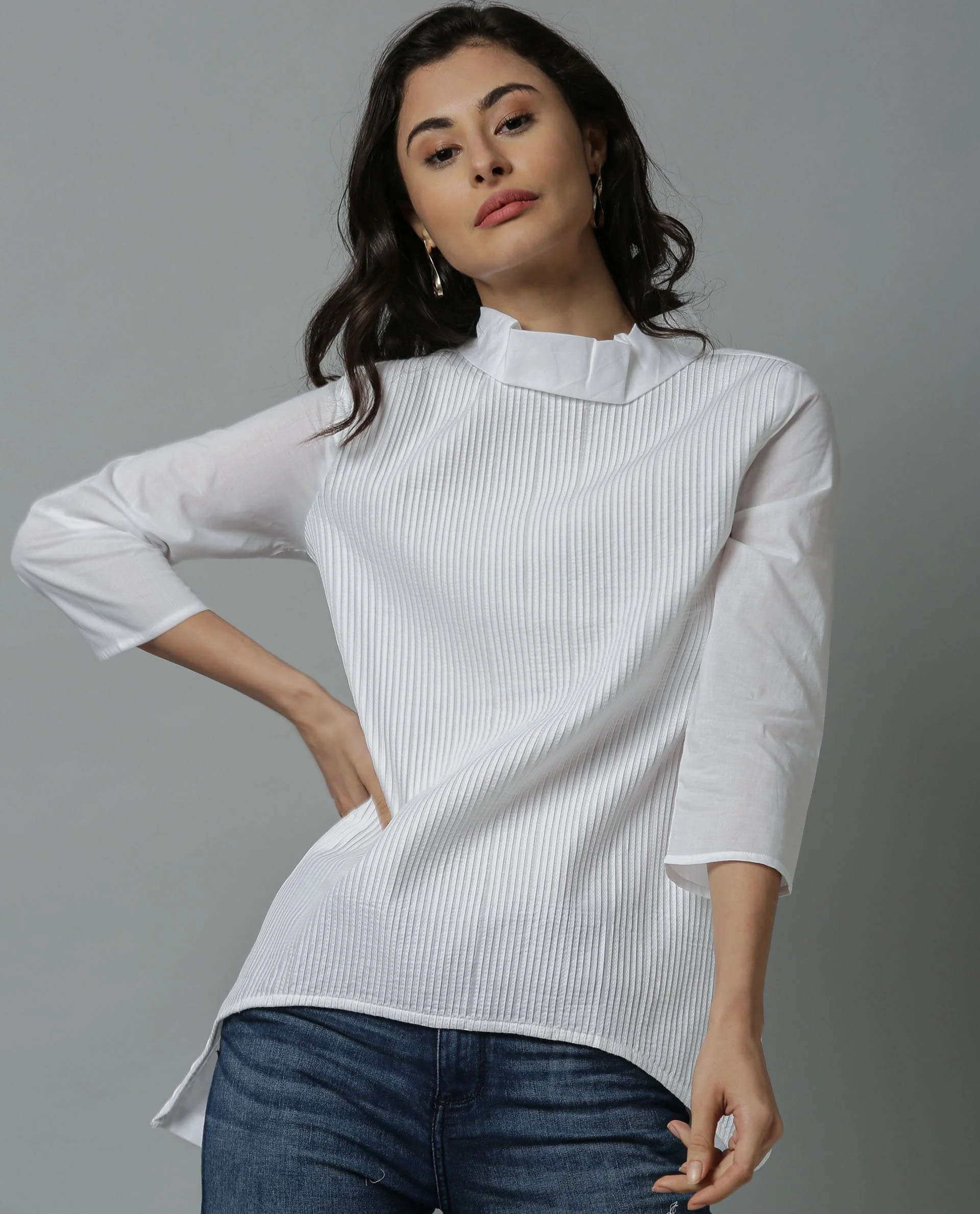 Rareism Women Pins-1 White Top Short Sleeves - Image 2