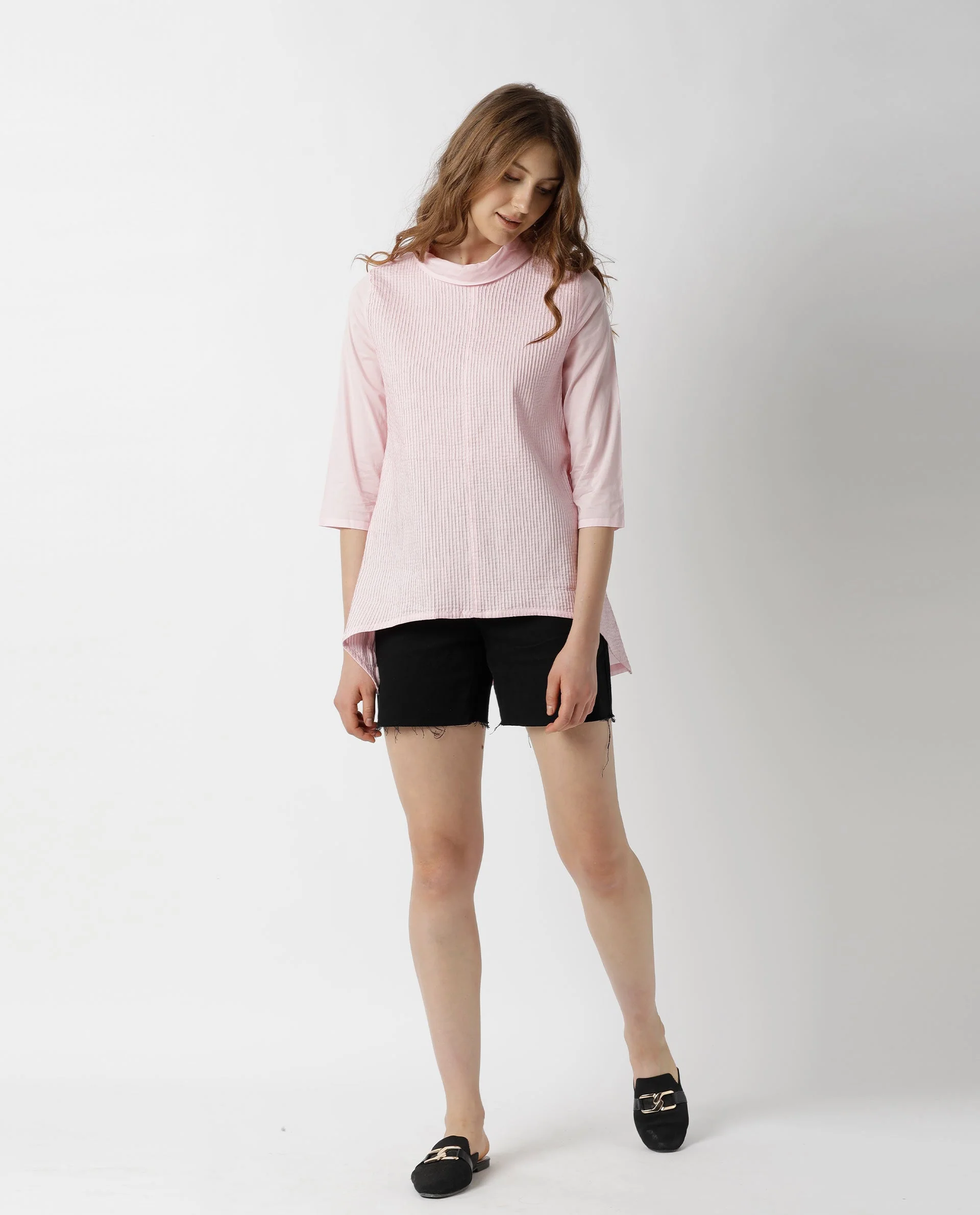 Rareism Women Pins Pink Top Full Sleeves Solid - Image 2