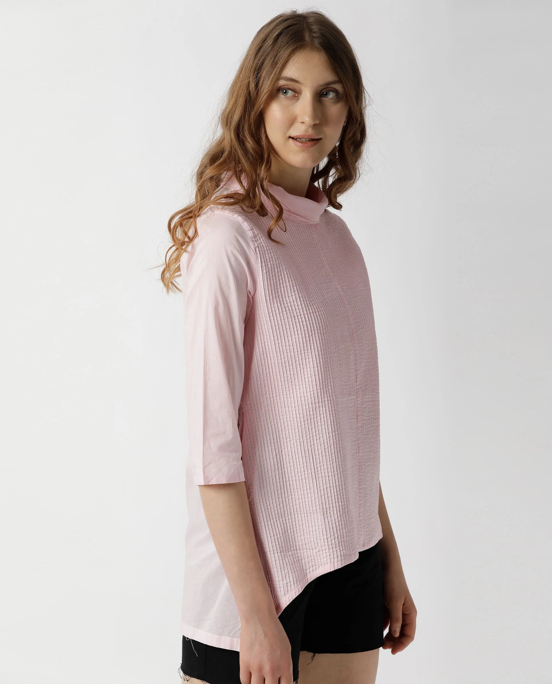 Rareism Women Pins Pink Top Full Sleeves Solid - Image 8