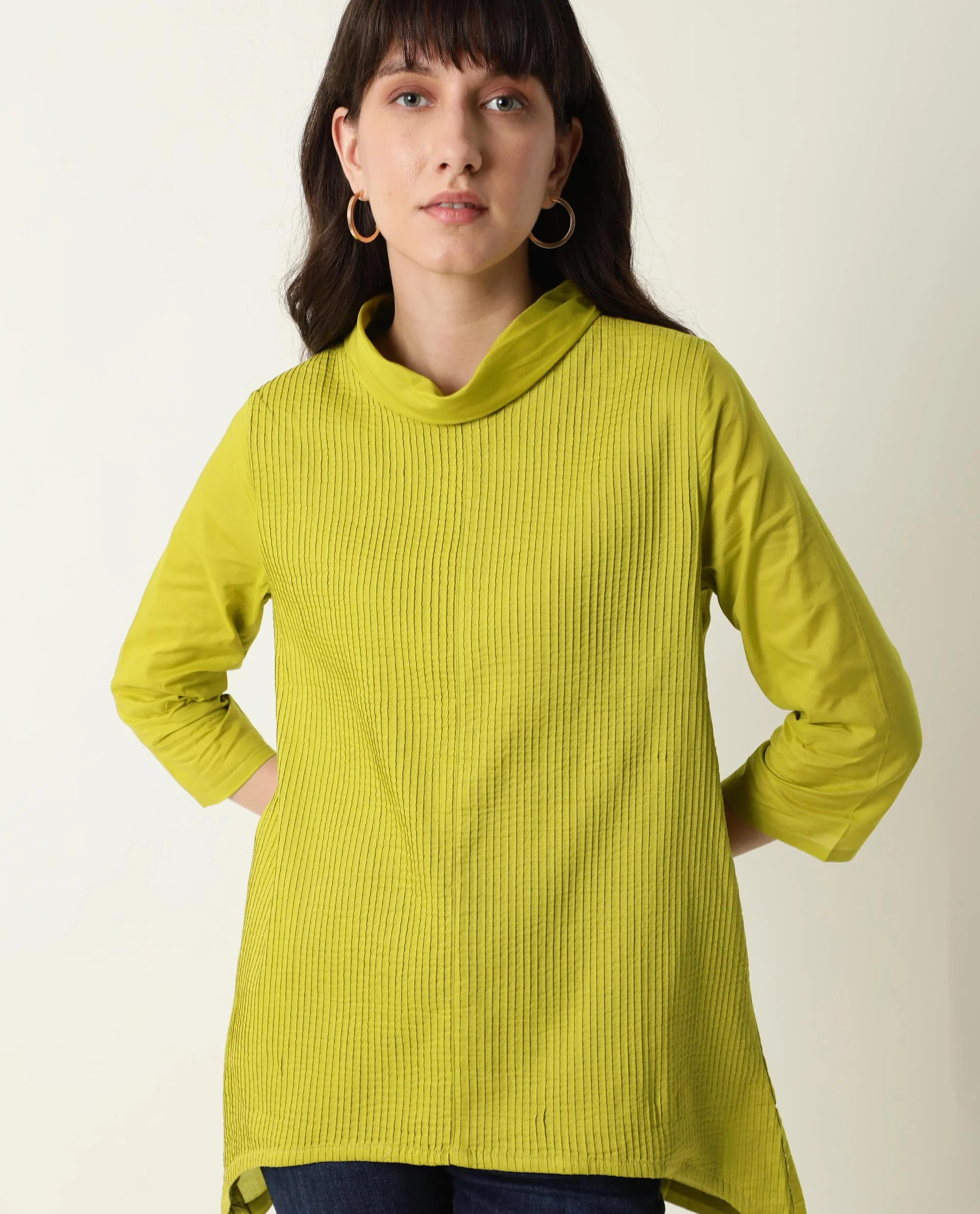Rareism Women Pins1 Green Top Full Sleeves Solid - Image 6
