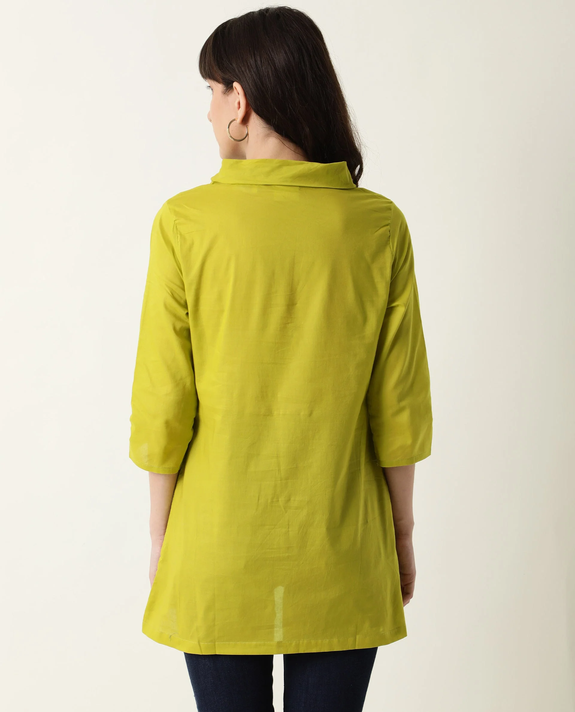 Rareism Women Pins1 Green Top Full Sleeves Solid - Image 7