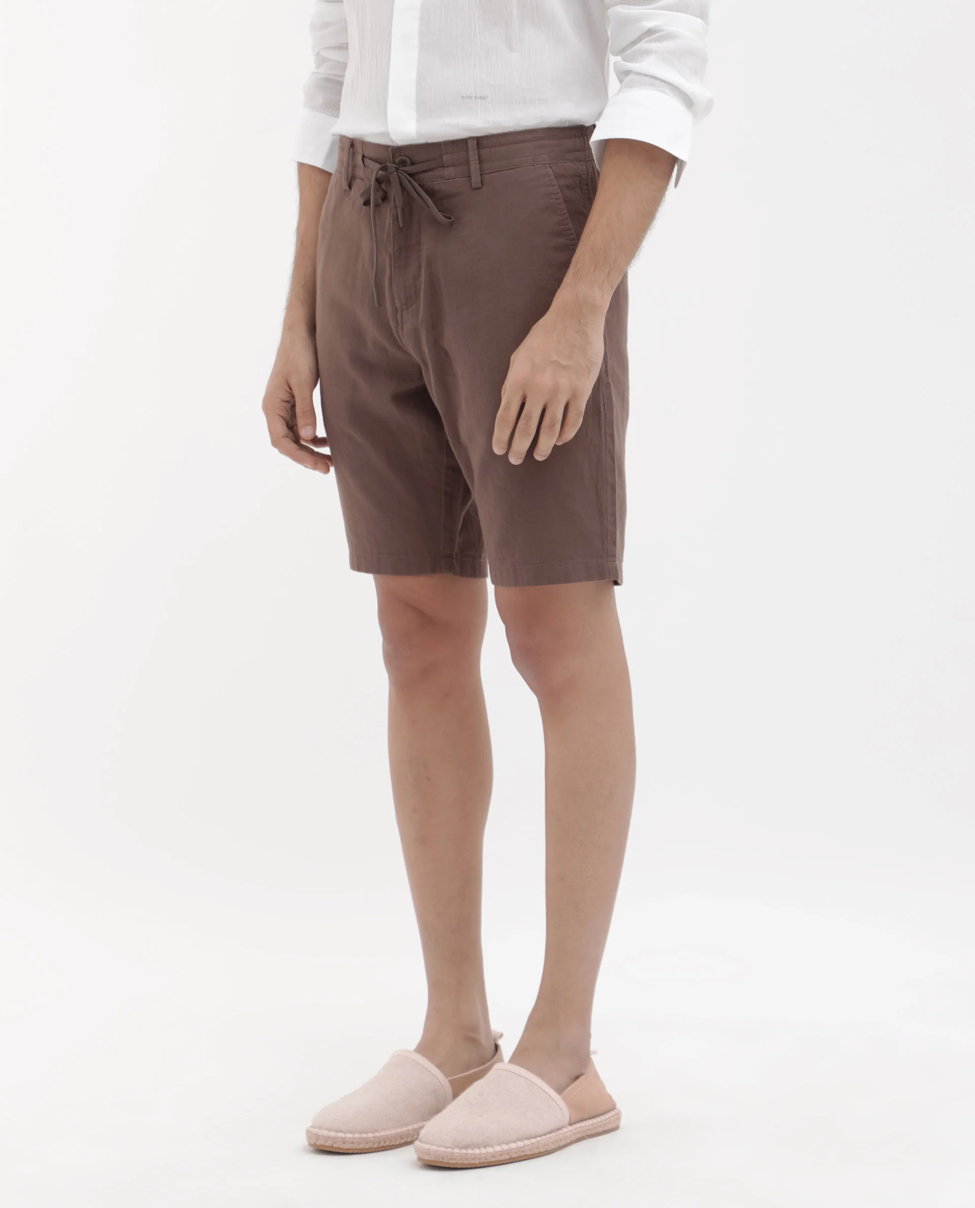 Rare Rabbit Men's Pinto Brown Cotton Plain Regular Fit Shorts - Image 3