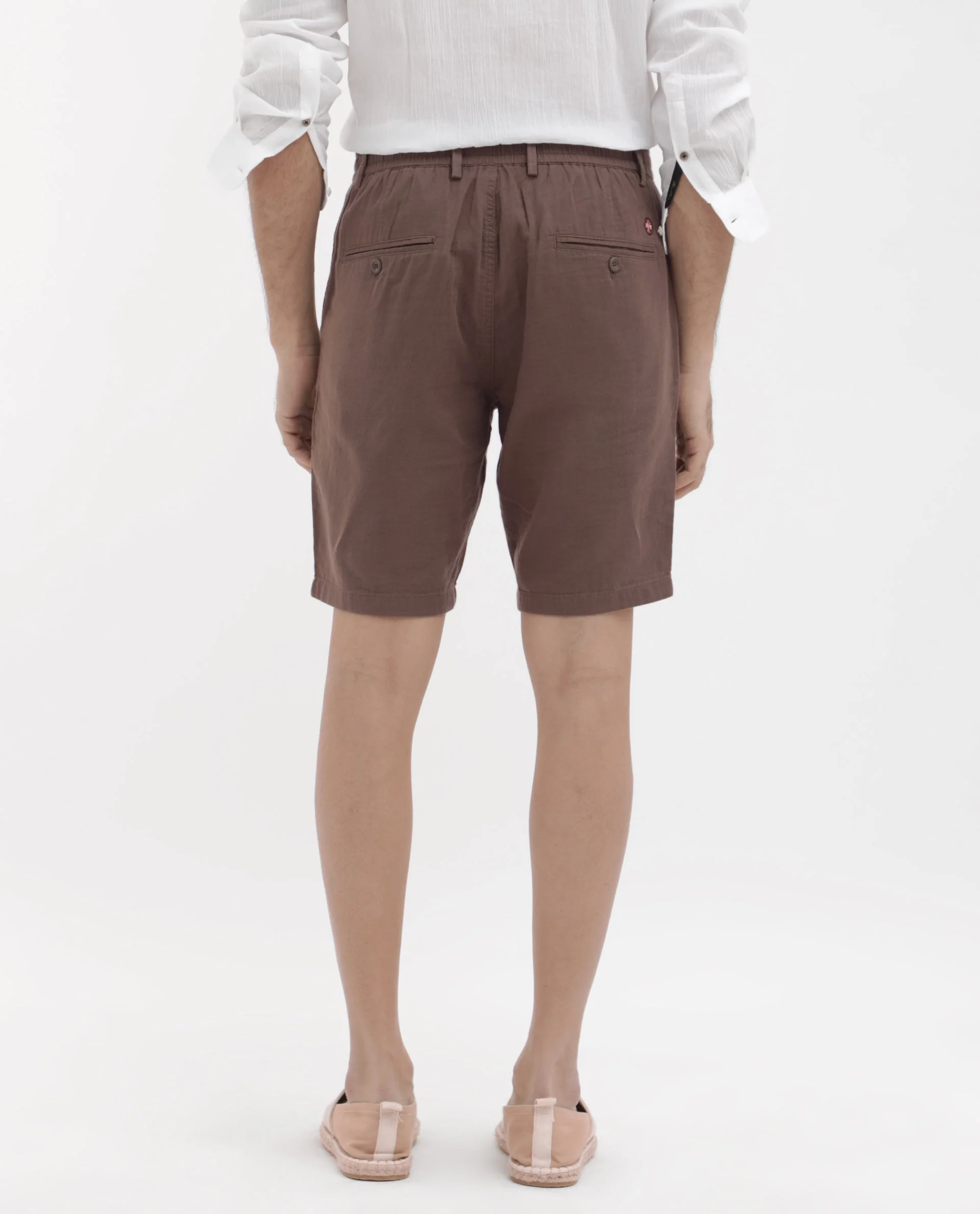 Rare Rabbit Men's Pinto Brown Cotton Plain Regular Fit Shorts - Image 7