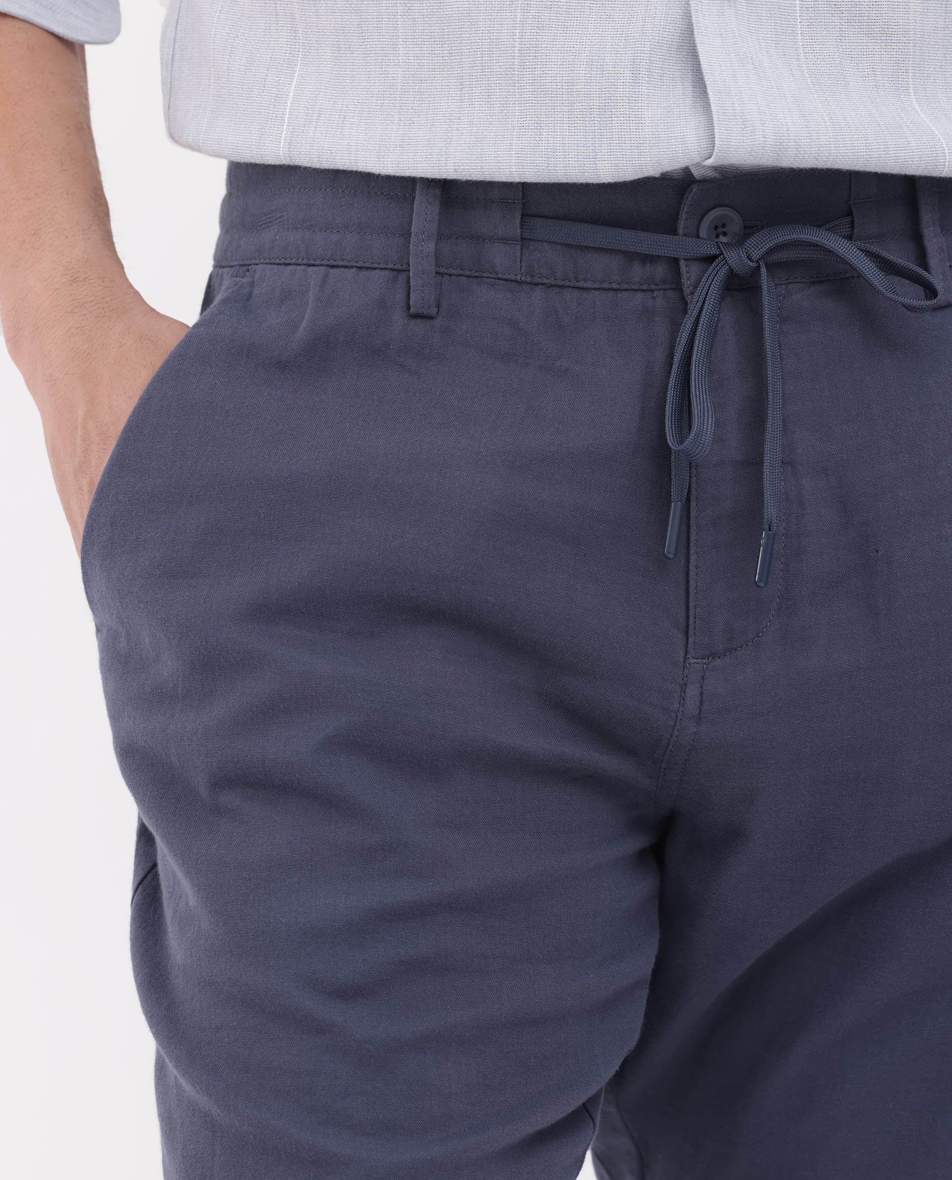 Rare Rabbit Men's Pinto Purple Cotton Plain Relaxed Fit Shorts - Image 6