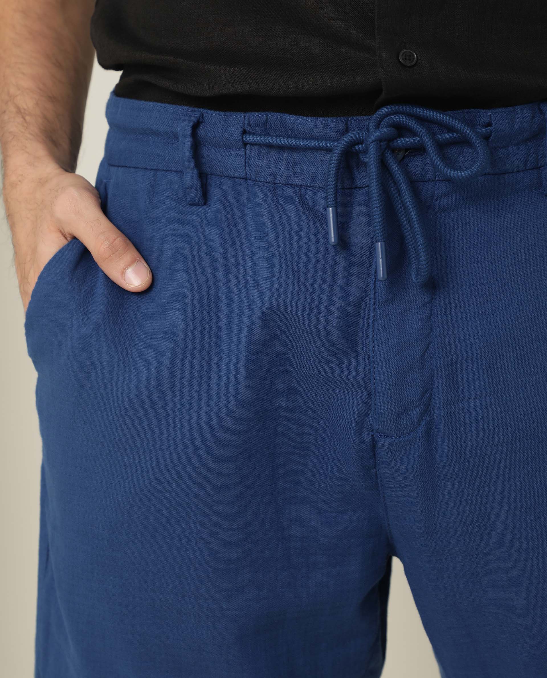 Rare Rabbit Men's Pinto Florecent Blue Regular Fit Shorts - Image 6