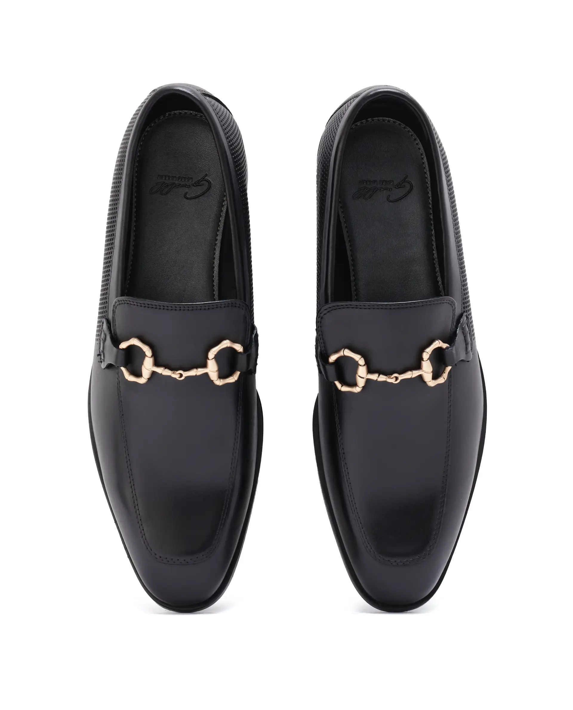 Rare Rabbit Men's Plaza Pro Black Slip-On Genuine Leather Slip-On Loafer - Image 2