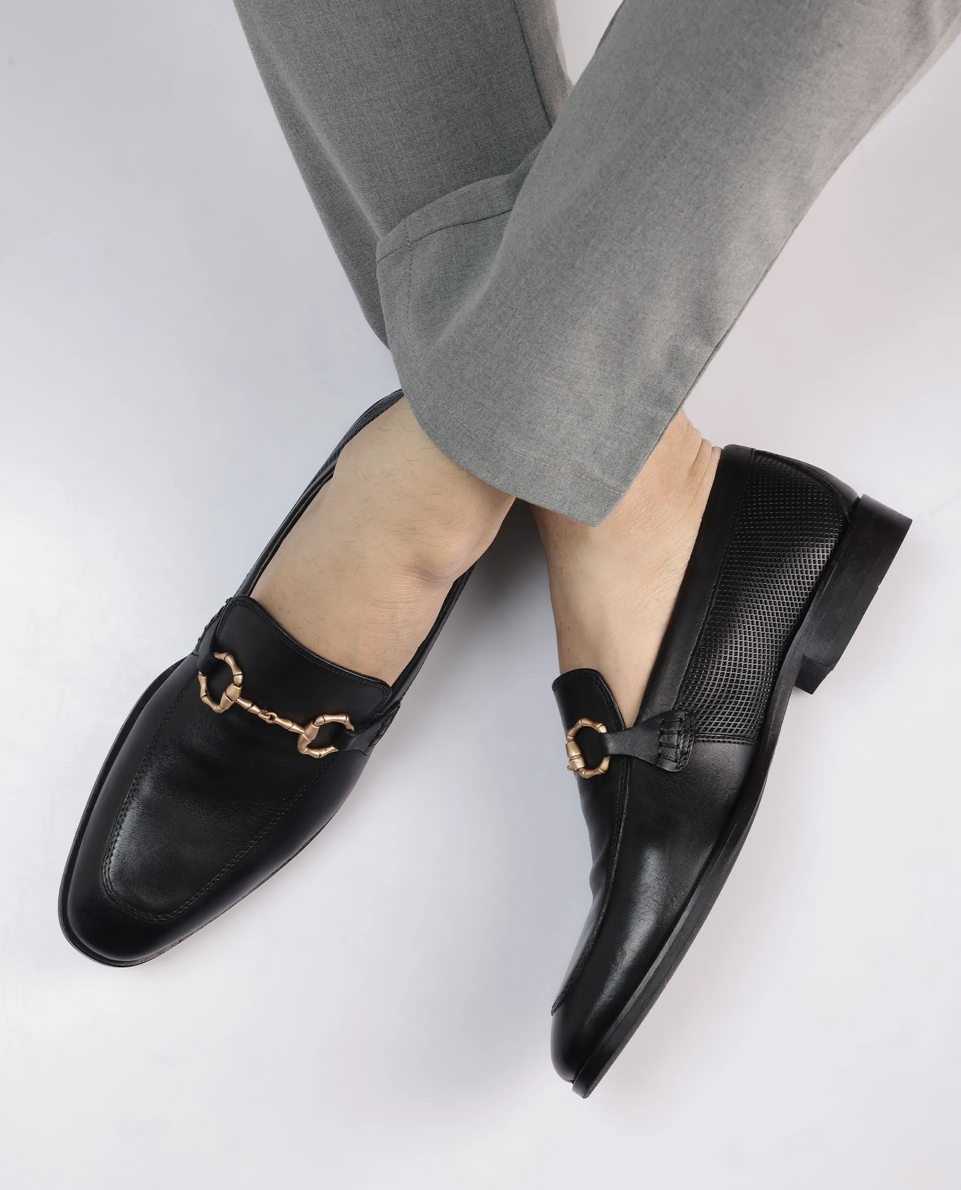 Rare Rabbit Men's Plaza Pro Black Slip-On Genuine Leather Slip-On Loafer - Image 4