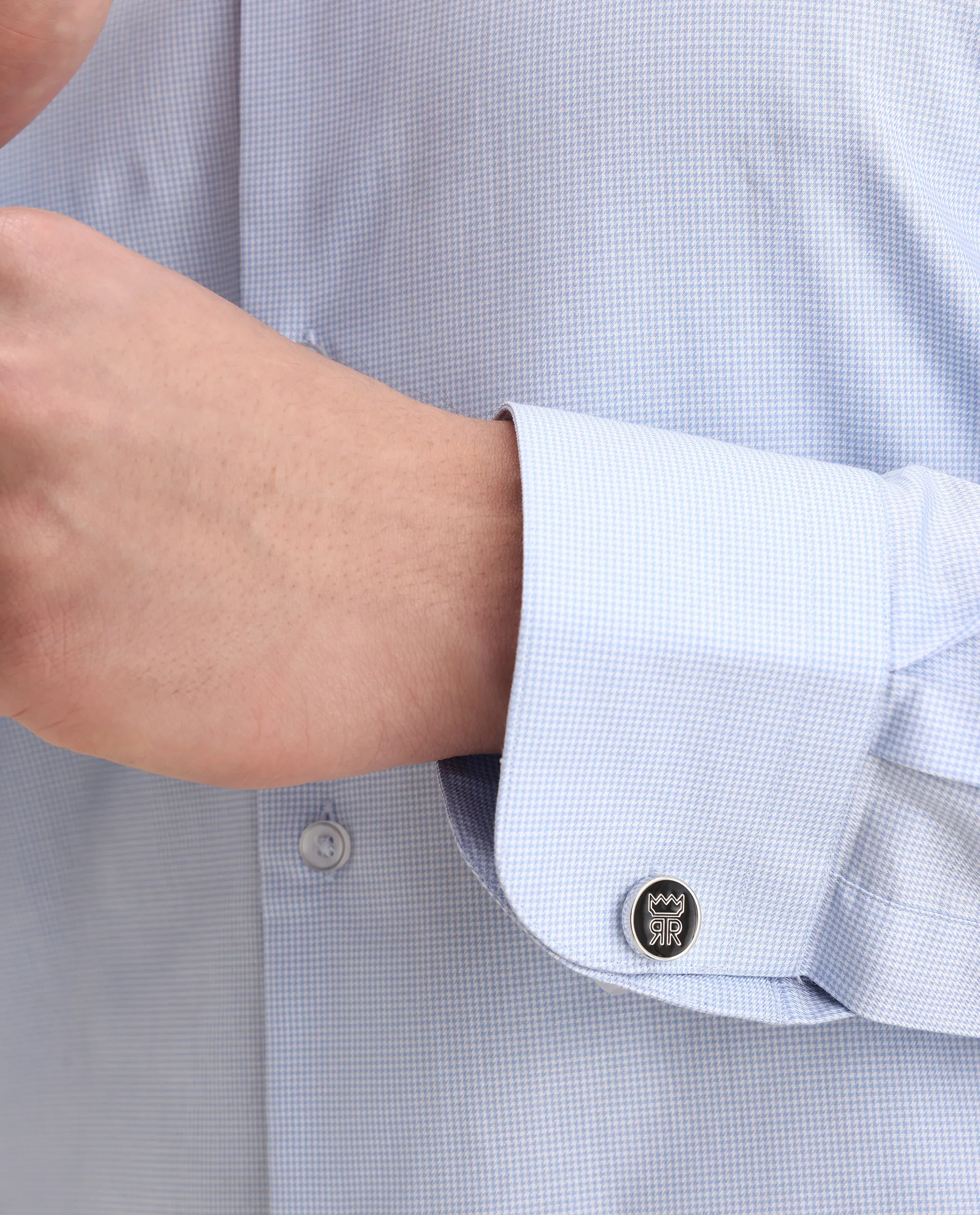 Rare Rabbit Men's Plom Blue Cotton Fabric Collared Neck Regular Fit Plain Shirt - Image 7