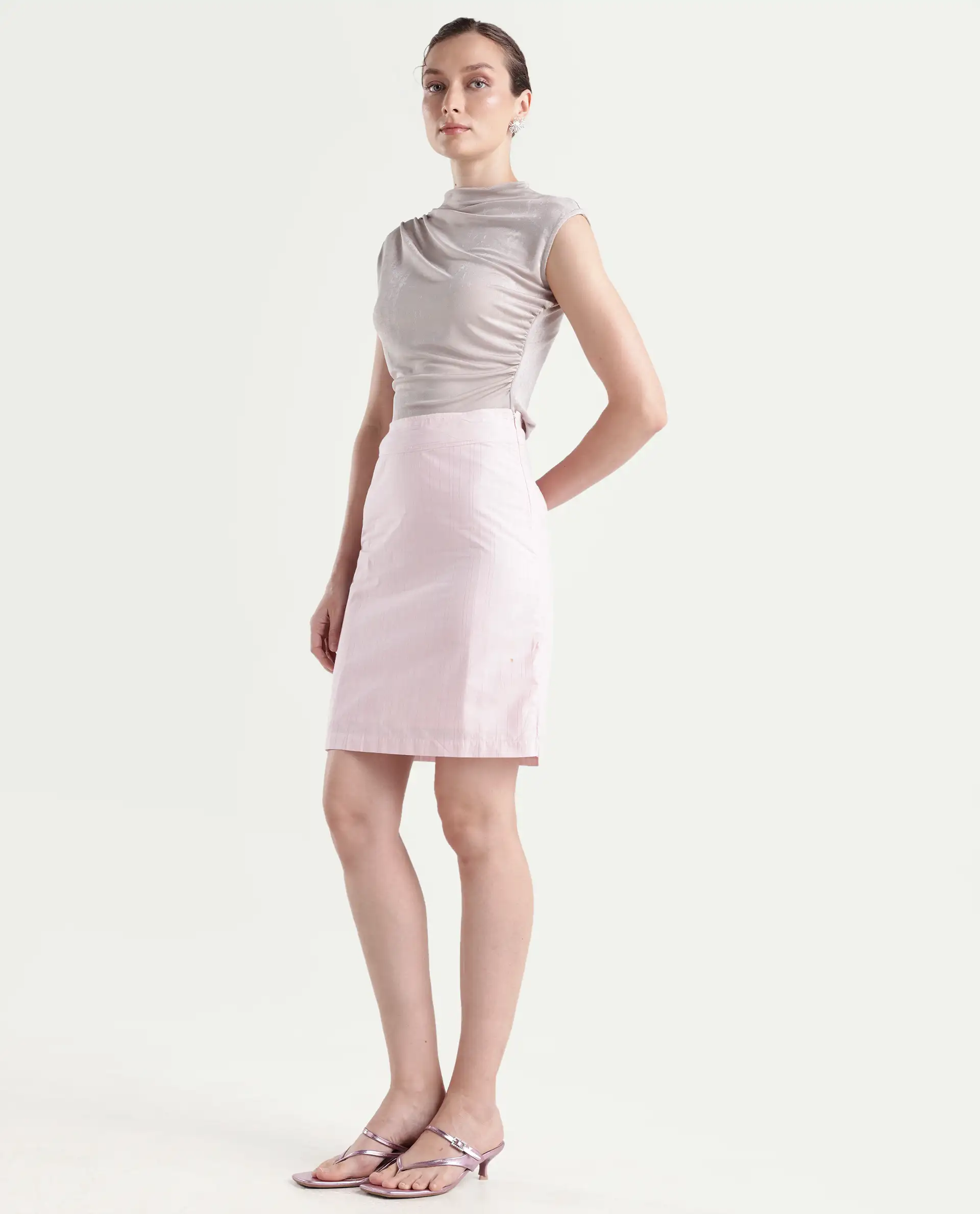 Rareism Women Plot-Skirt Pink Skirt - Image 6