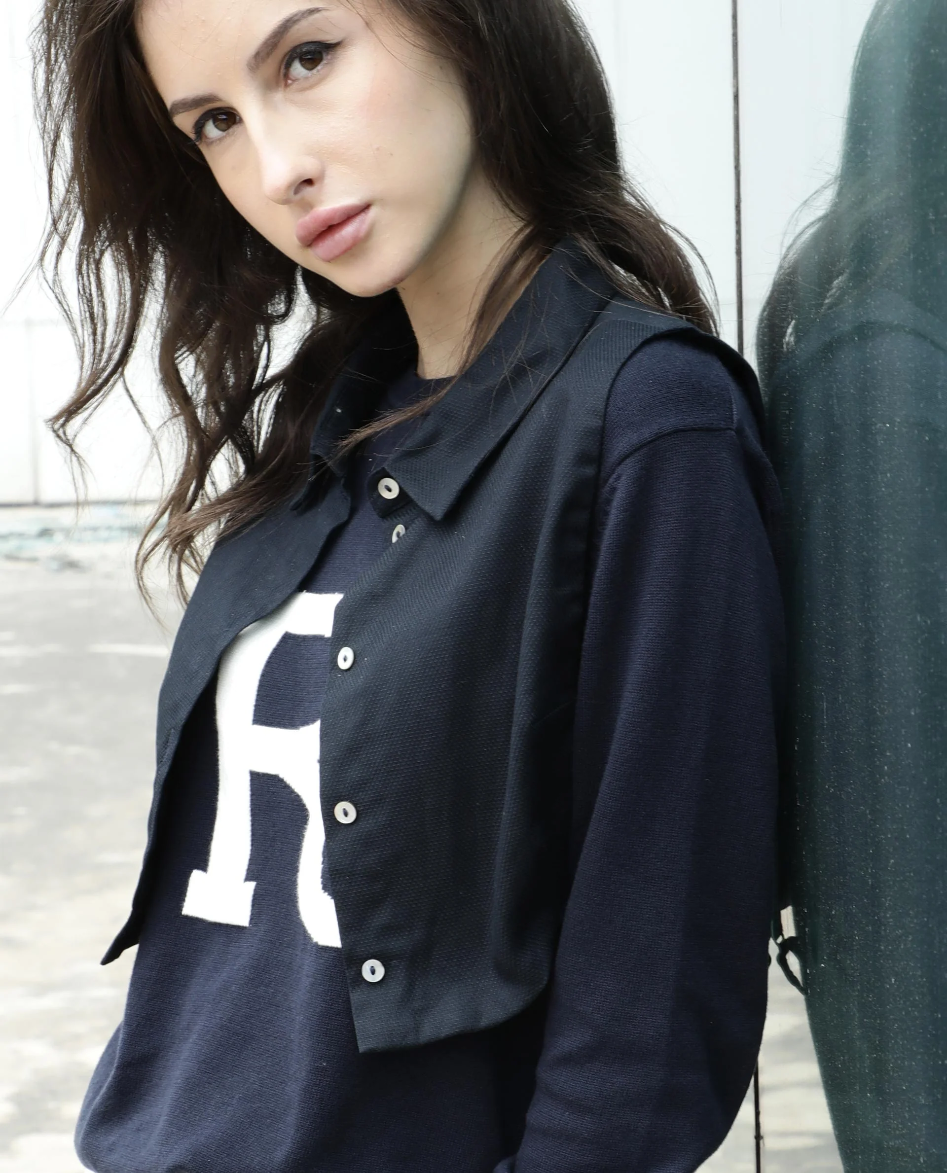 Rareism Women Plush Navy Sweater Full Sleeves - Image 5