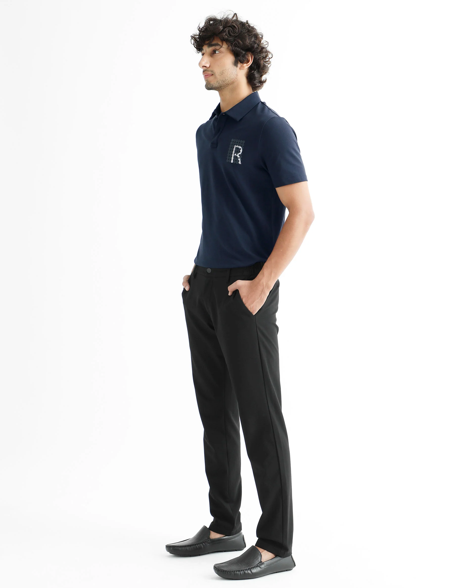 Rare Rabbit Men's Poka Navy Cotton Graphic Print Regular Fit Half Sleeve Polo - Image 10