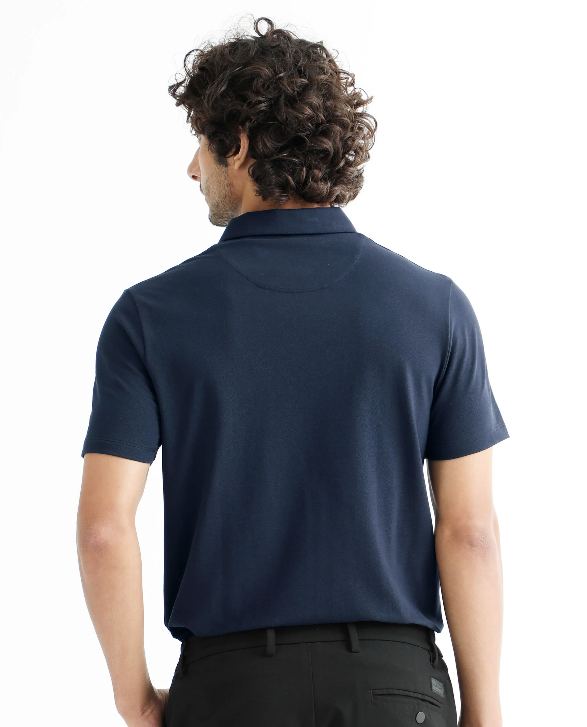 Rare Rabbit Men's Poka Navy Cotton Graphic Print Regular Fit Half Sleeve Polo - Image 11
